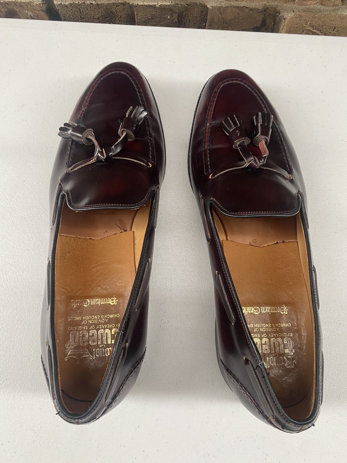 Cheaney Church’s 🇮🇹 RT Cheaney Merlot shell cordovan tassel loafer 12 Size US 12 / EU 45 - 15 Thumbnail