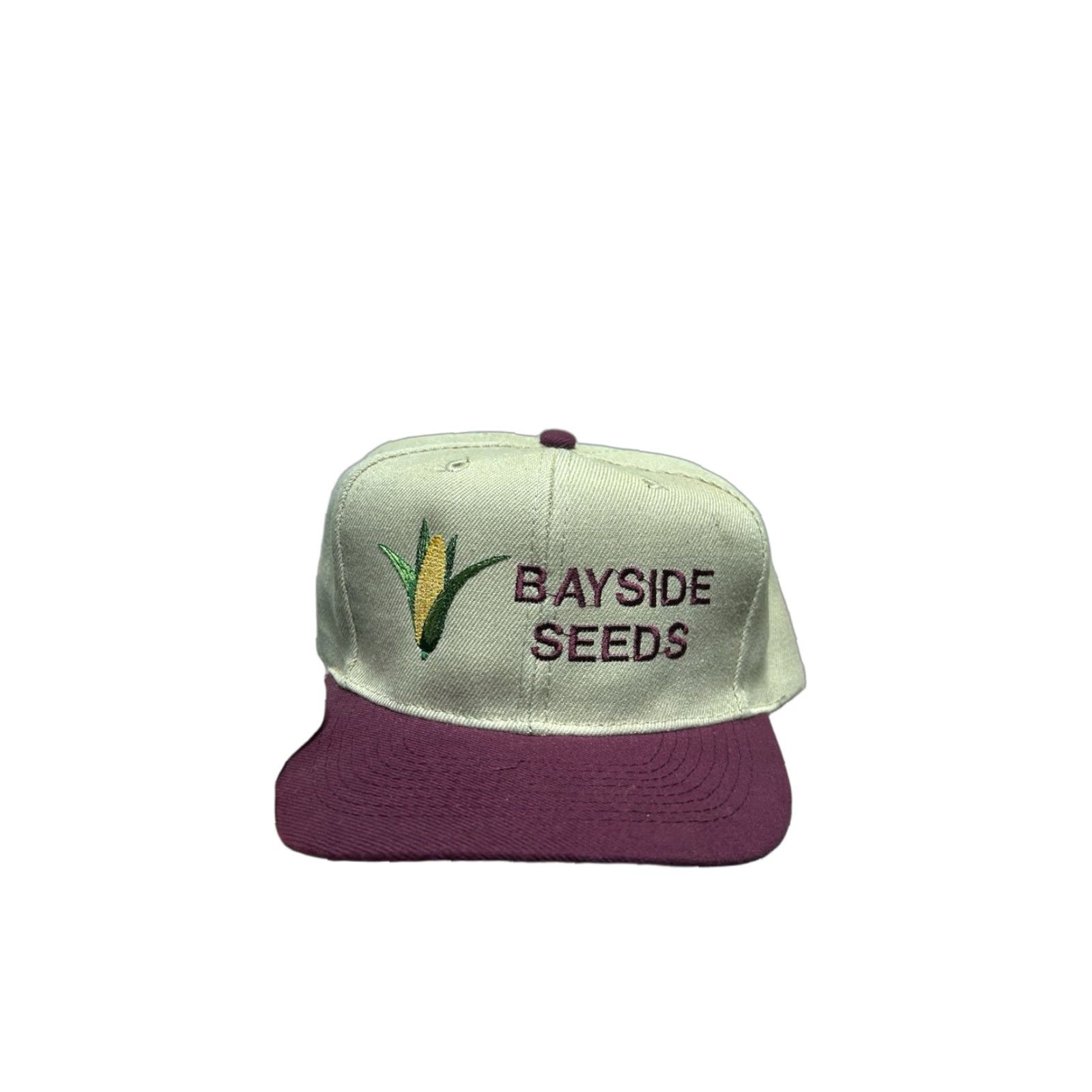 Vintage VINTAGE Bayside SnapBack Hat Beige Adjustable Men Cap Michigan Embroidered Seeds Farm Keywords Size ONE SIZE - 1 Thumbnail