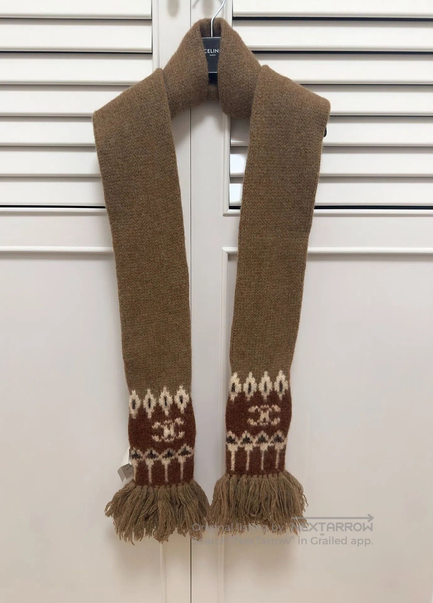Other CELINE Brown Fair Isle Wool Fringe Scarf. Size ONE SIZE - 1 Thumbnail