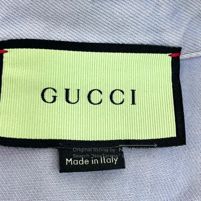 Gucci Gucci Light blue apple embroidered cotton lapel single-bre Size US S / EU 44-46 / 1 - 6 Thumbnail