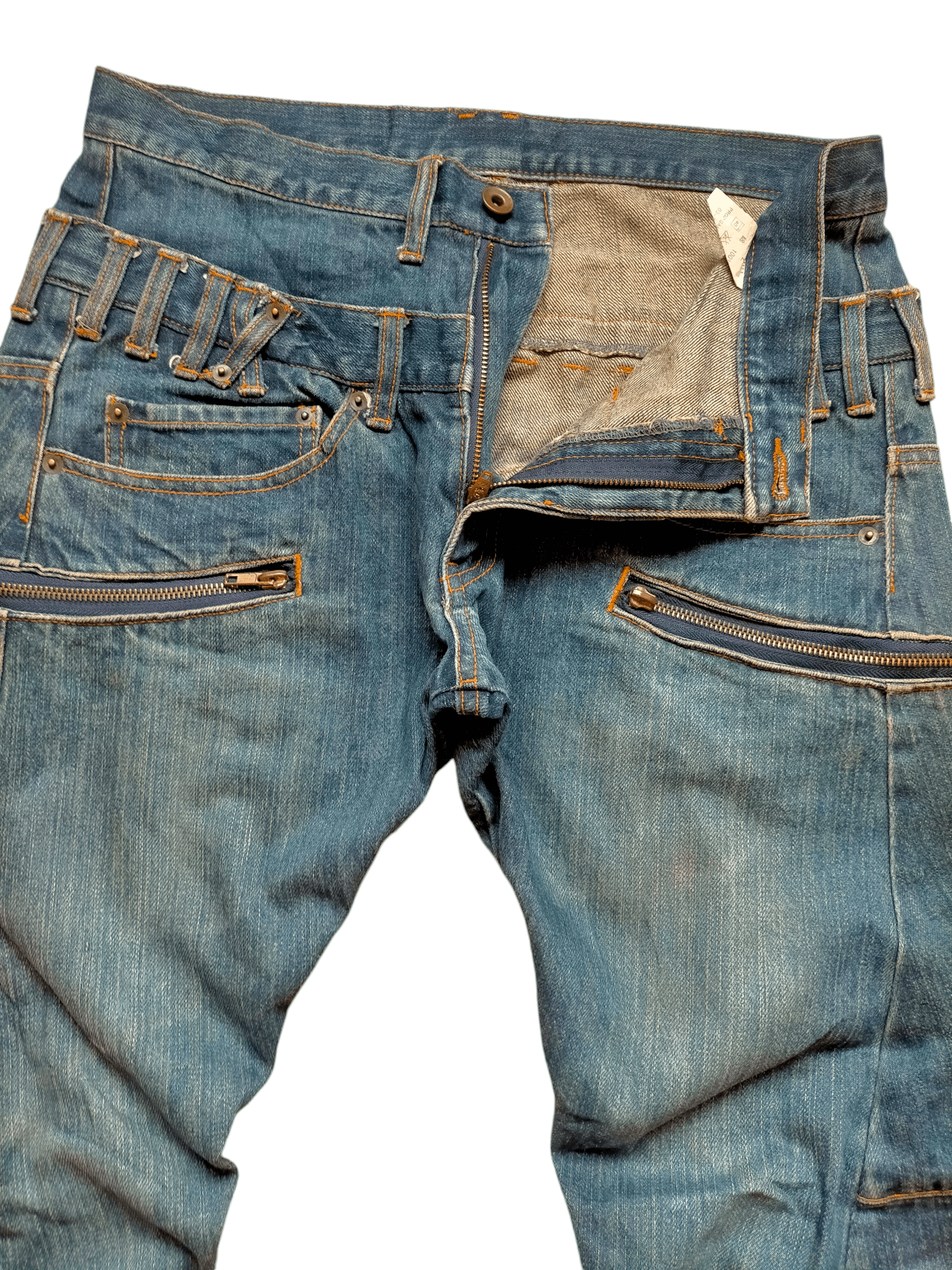 Hysteric Glamour × Japanese Brand PROP Garments INC.Double Waist Multipocket Zipped Jeans Size US 32 / EU 48 - 8 Thumbnail