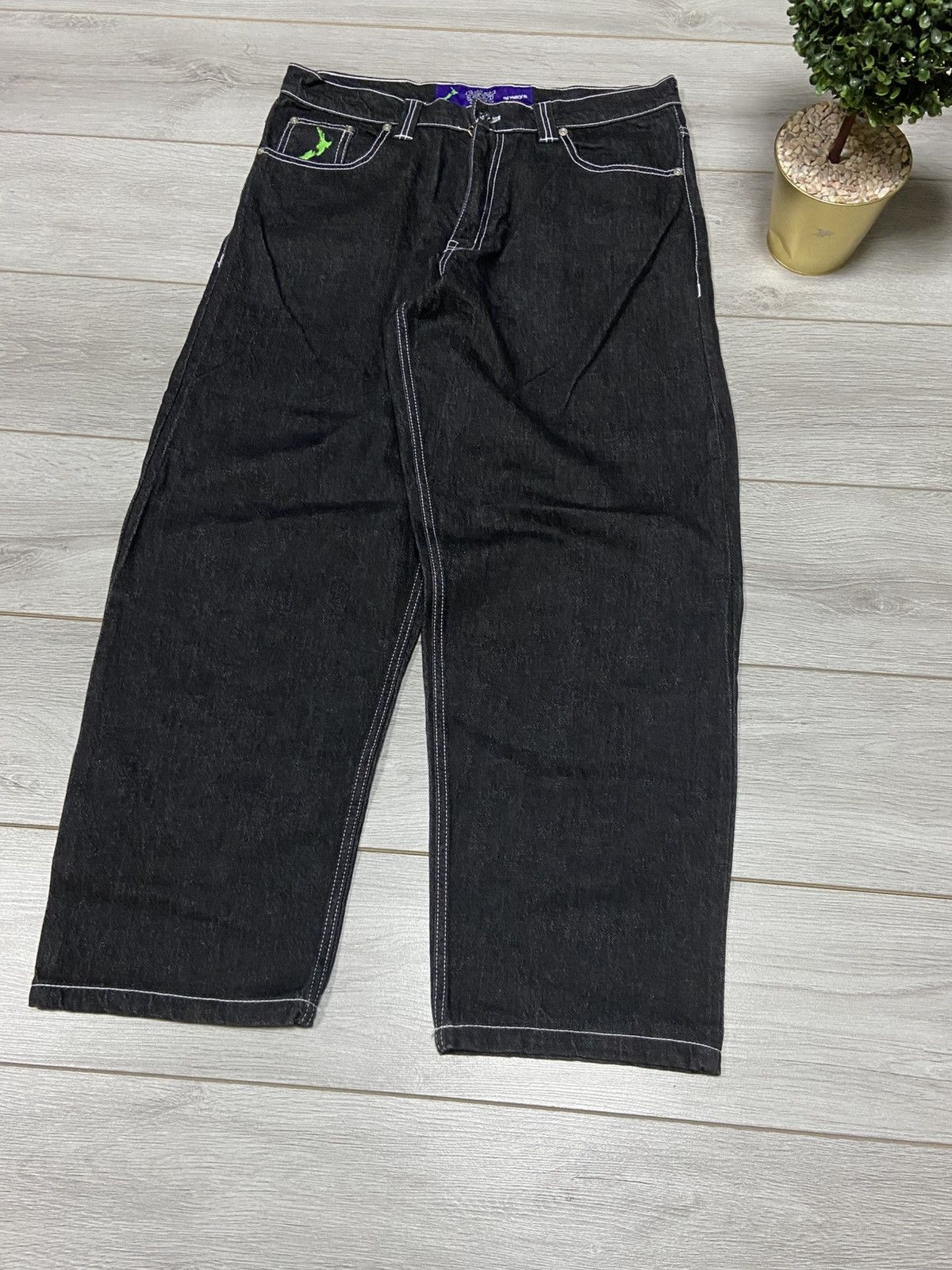 always do what you should do Adwysd washed black denim jeans rap pant Size US 34 / EU 50 - 6 Thumbnail