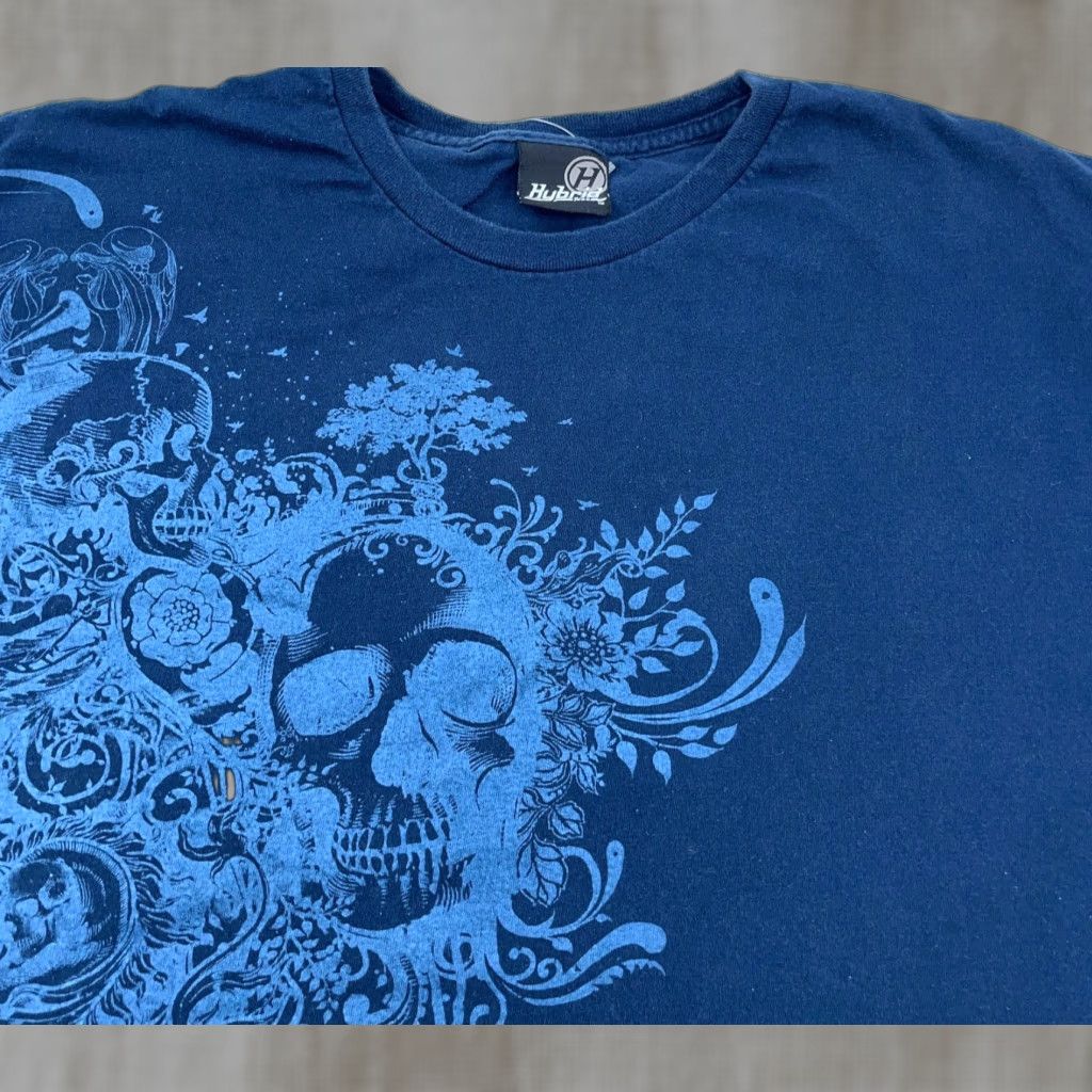 Vintage VINTAGE Hybrid Shirt Men 2XL Blue Tee Y2K 00s Cyber Skull Punk Skate USA Graphic Print Logo Shirt Mens Size US XXL / EU 58 / 5 - 1 Thumbnail