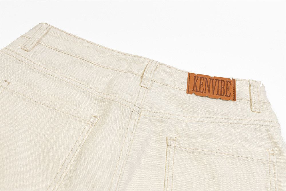 Jean Men's high street loose wide-leg flame stitching jeans Size US 32 / EU 48 - 4 Thumbnail