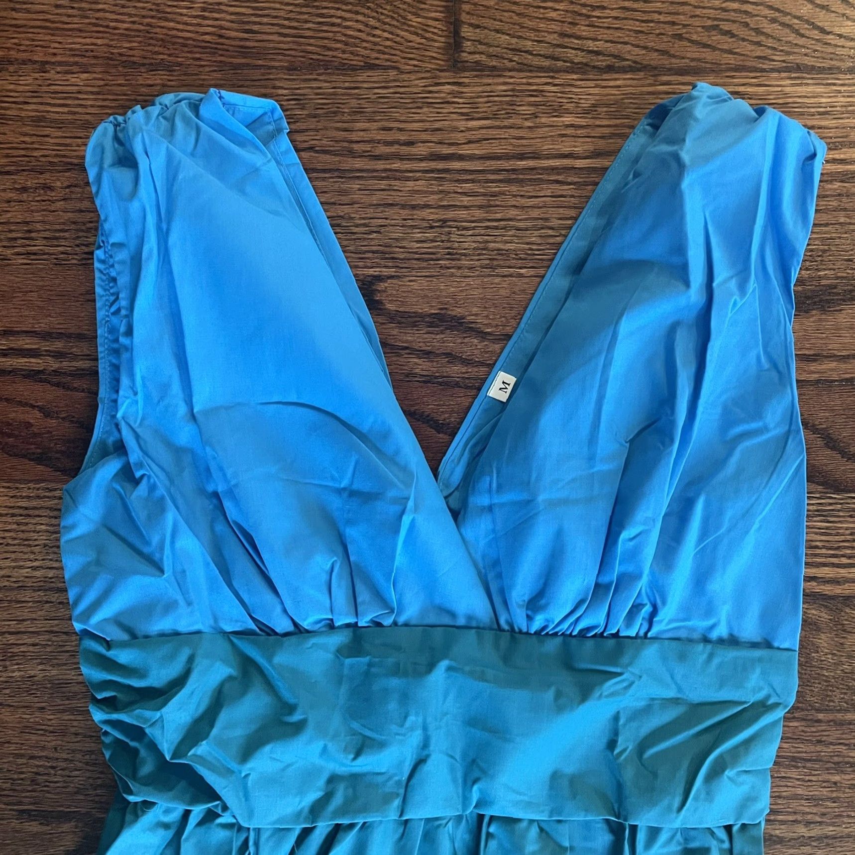 Shein SHEIN Sleeveless Ruffle Midi Zipper Back Two Tone Light Blue Teal Dress New Size M / US 6-8 / IT 42-44 - 4 Thumbnail