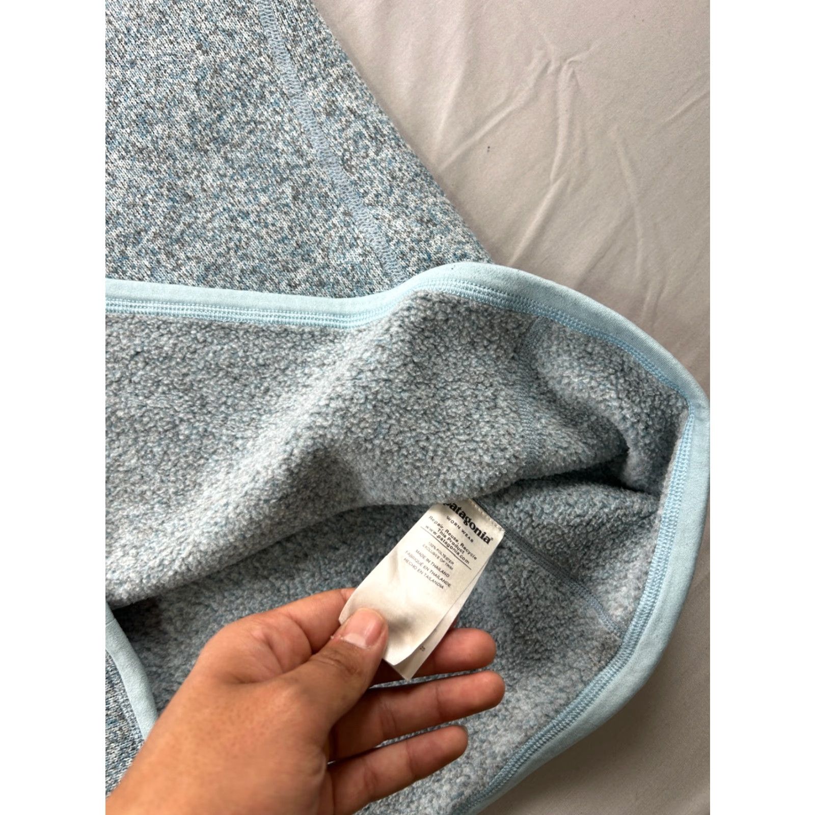 Patagonia Patagonia Sweater Pullover Women's L Blue 1/4 Zip Fleece Long Sleeve Regular Winter Fall Spring Size L / US 10 / IT 46 - 4 Thumbnail