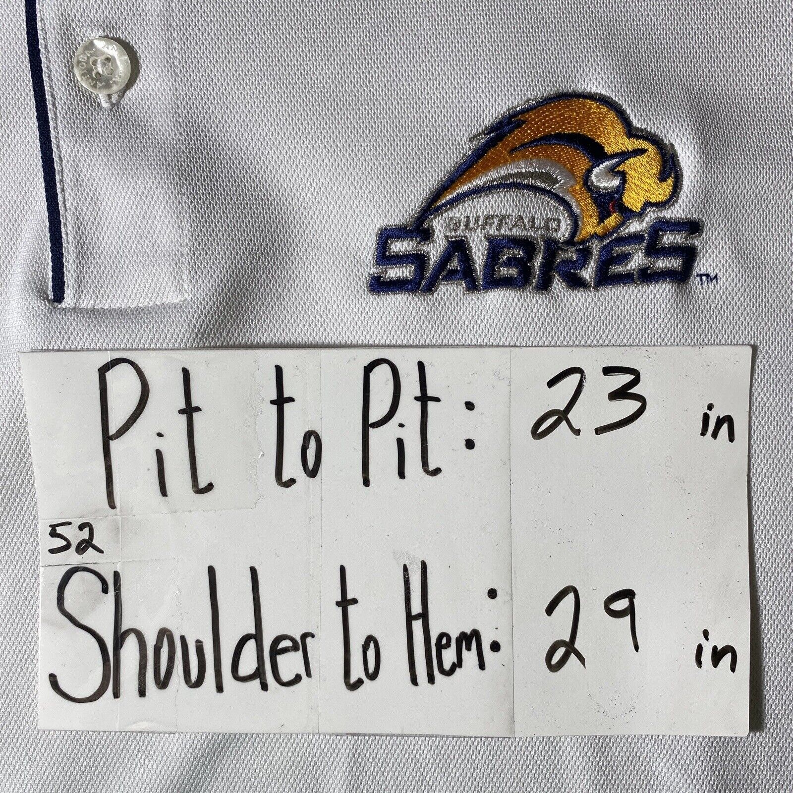 Antigua Buffalo Sabres Medium White Polo NHL Hockey Shirt Antigua Size US M / EU 48-50 / 2 - 10 Thumbnail