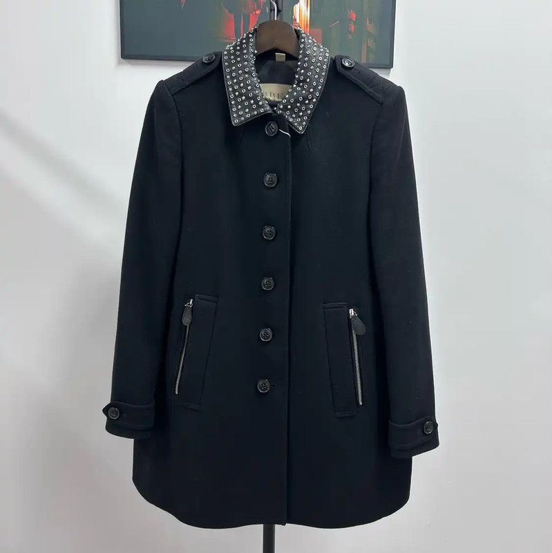 Burberry Burberry Women's Black Wool Long Coat Size L / US 10 / IT 46 - 1 Thumbnail
