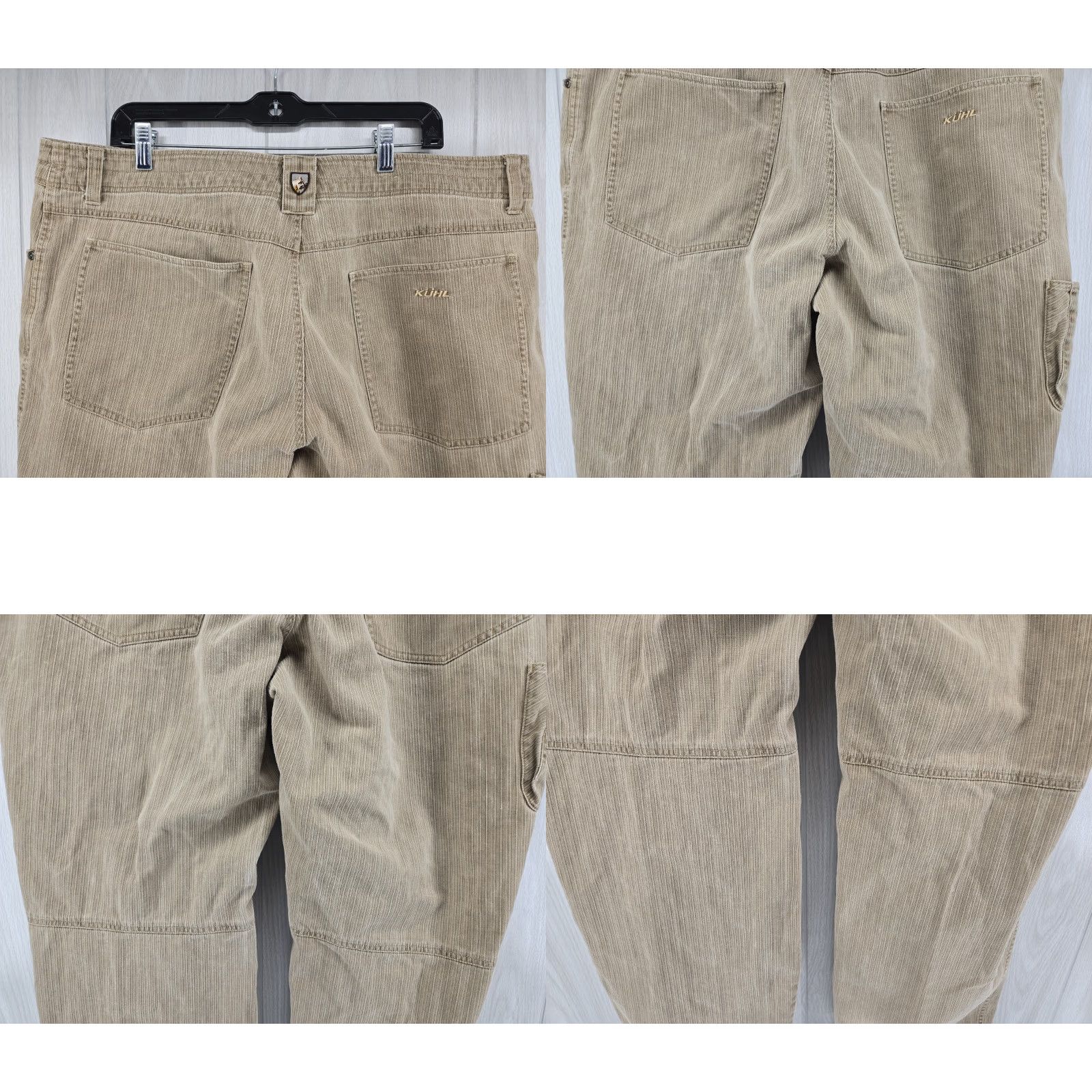 Vintage Kuhl Hi Lo Cord Khaki Beige Canvas Straight Leg Pants Men's 40x30 Size US 40 / EU 56 - 8 Thumbnail