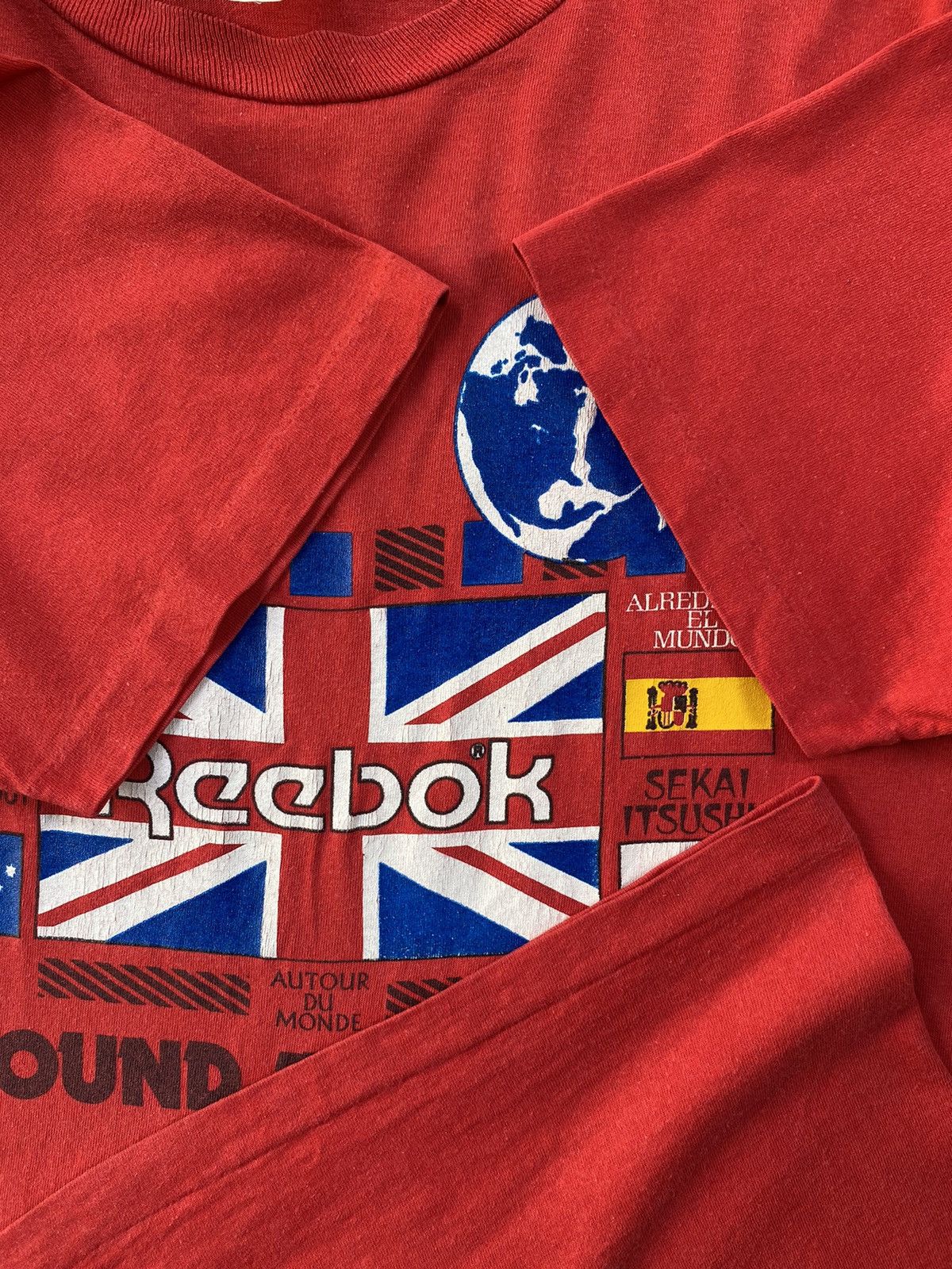 Vintage SICK🔥Vintage Single Stitch Reebok Around The World Tees Size US L / EU 52-54 / 3 - 6 Thumbnail