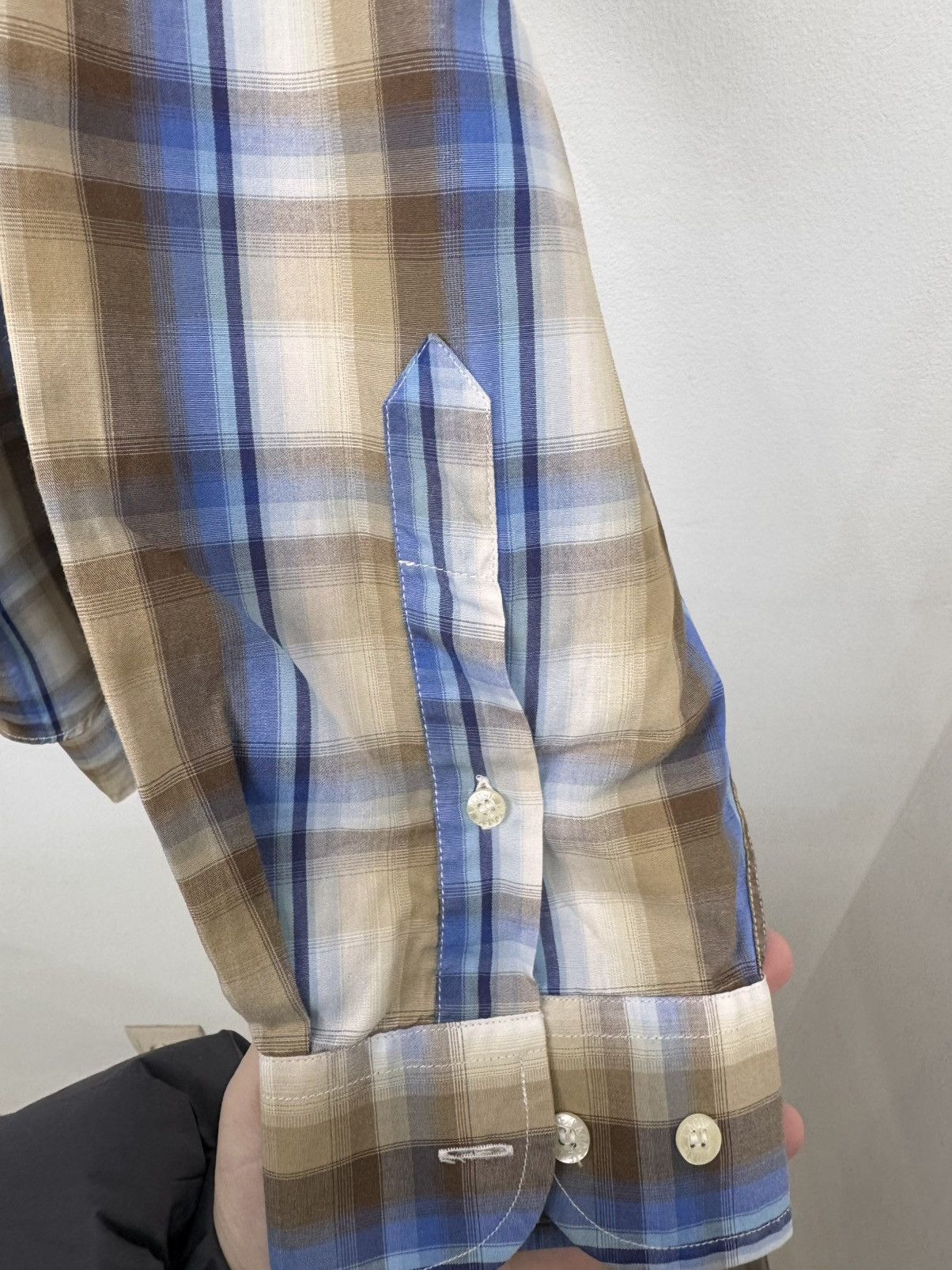 Lacoste Lacoste Men Classic Plaid Cotton Button Up Brown Blue Size S Size US S / EU 44-46 / 1 - 5 Thumbnail