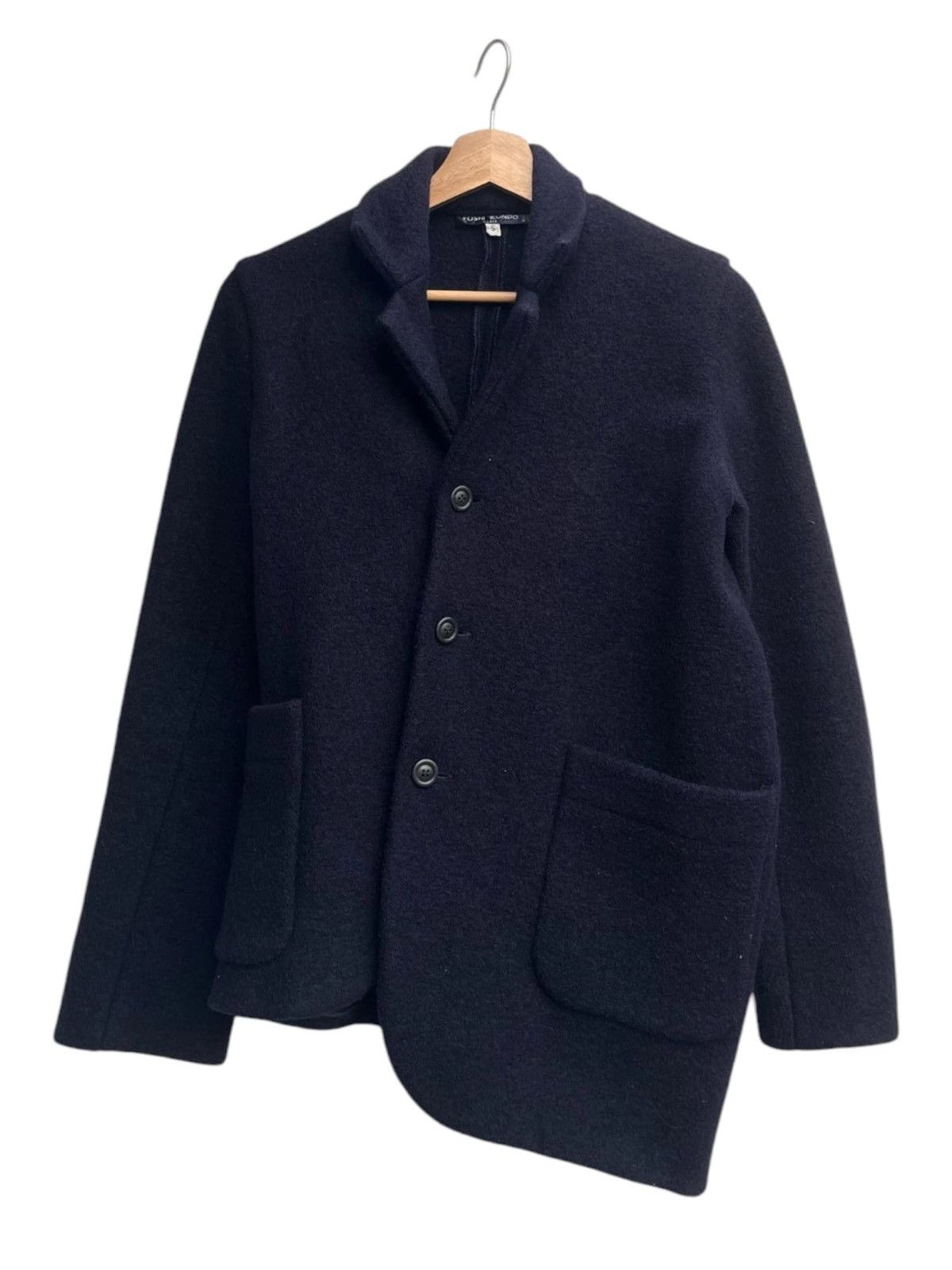 Designer × Issey Miyake Yoshi Kondo Asymmetrical Cut Wool Jacket Made in France Size S / US 4 / IT 40 - 1 Thumbnail