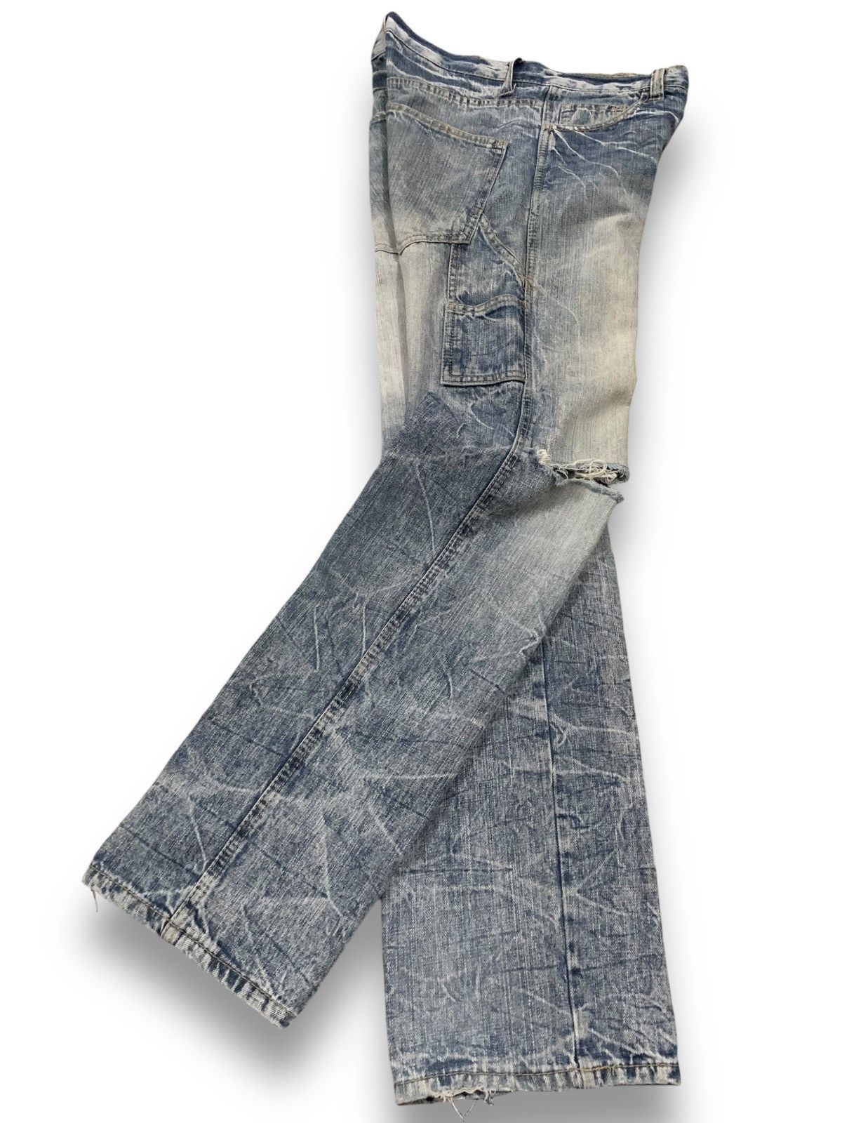 Beauty Beast Vintage Japanese Brand Crack Wash Distressed Carpenter Jeans Size US 31 - 3 Thumbnail