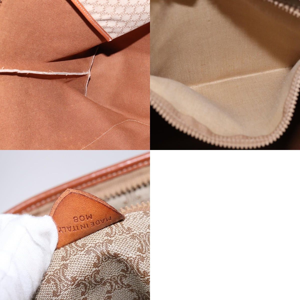 Celine CELINE Macadam Canvas Shoulder Bag Pvc Beige Gold Size ONE SIZE - 12 Thumbnail