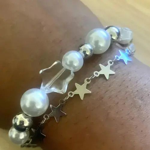 Jewelry Pearl Star Beaded Bracelet Size ONE SIZE - 4 Thumbnail