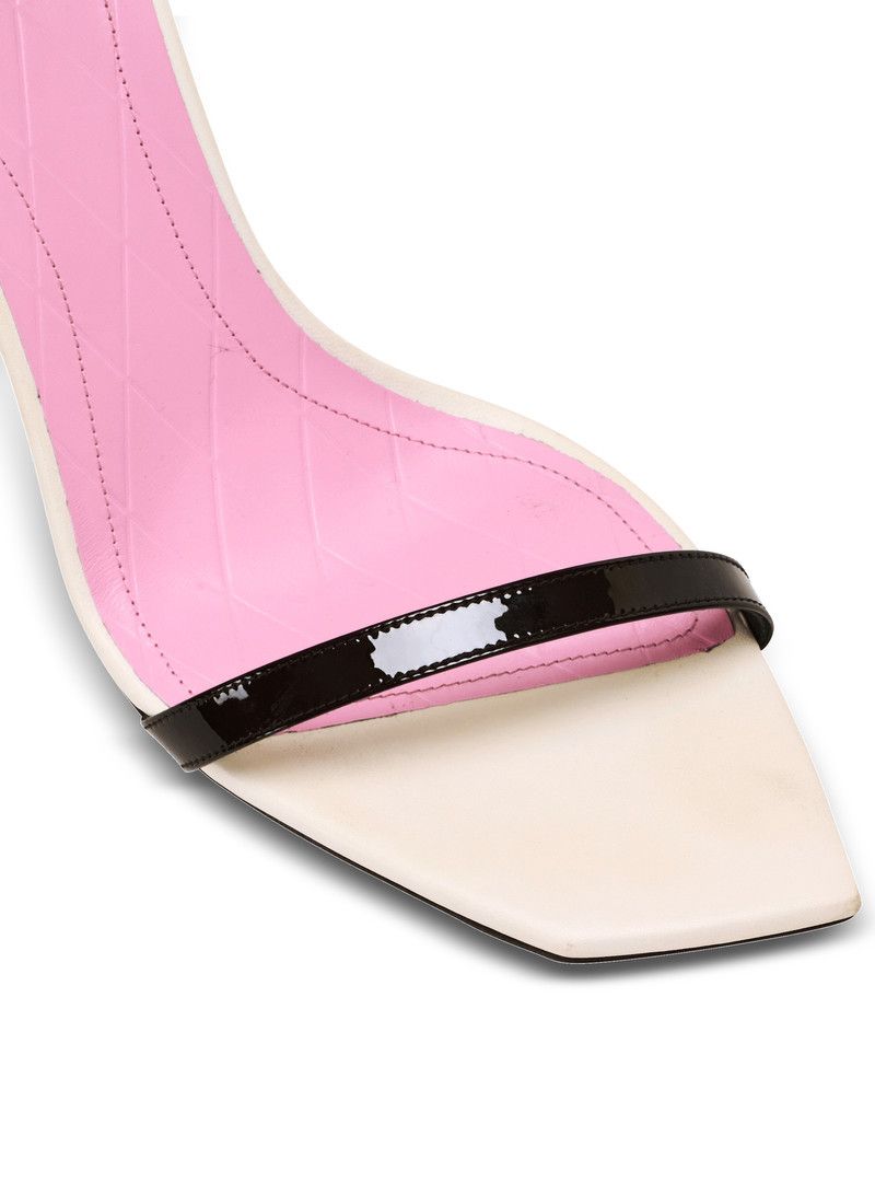 Balmain o1s1wg111225 95mm Eden Two-Tone Leather Sandals in Black Size US 10 / IT 40 - 6 Thumbnail