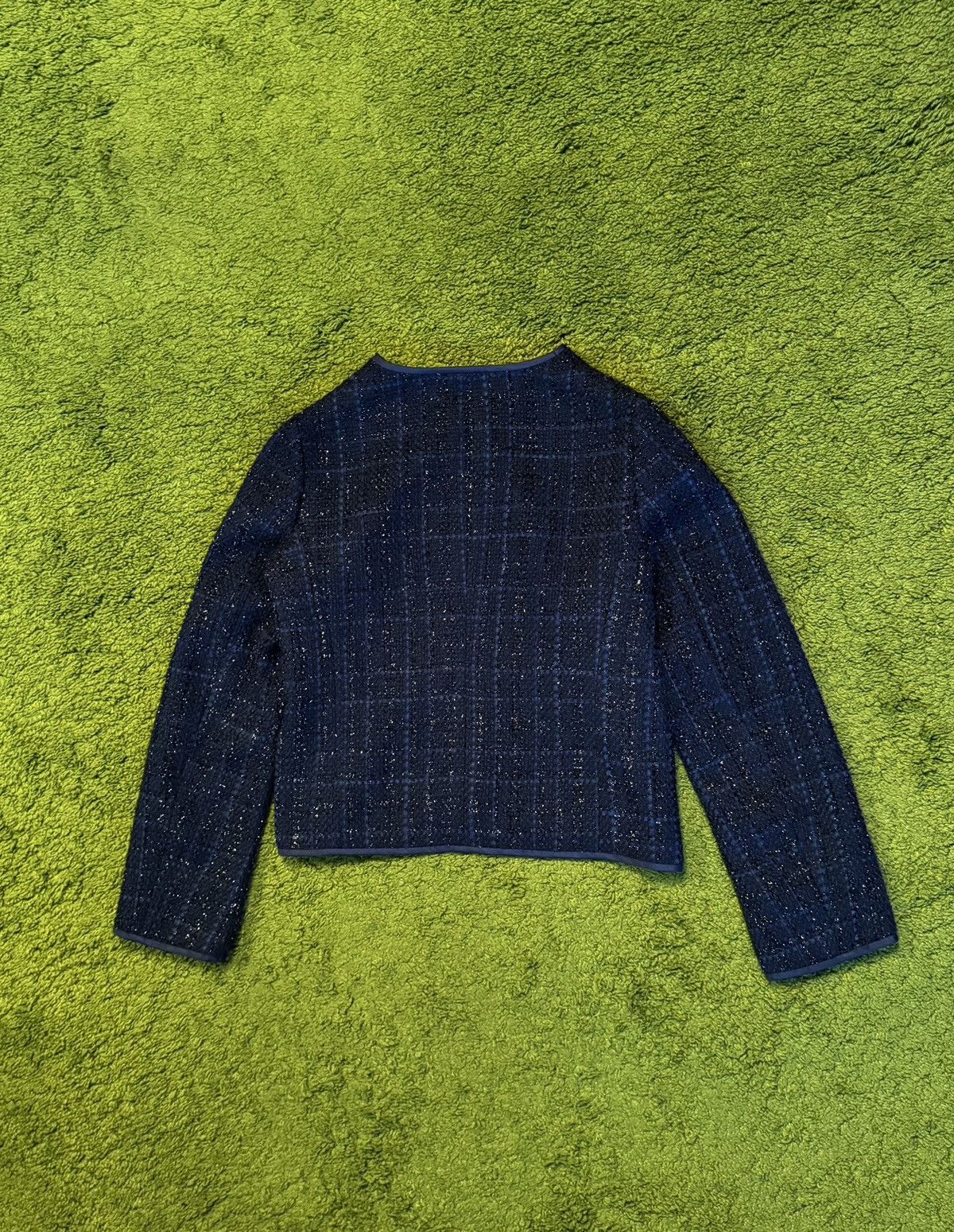 Emporio Armani luxury tweed zip blazer jacket