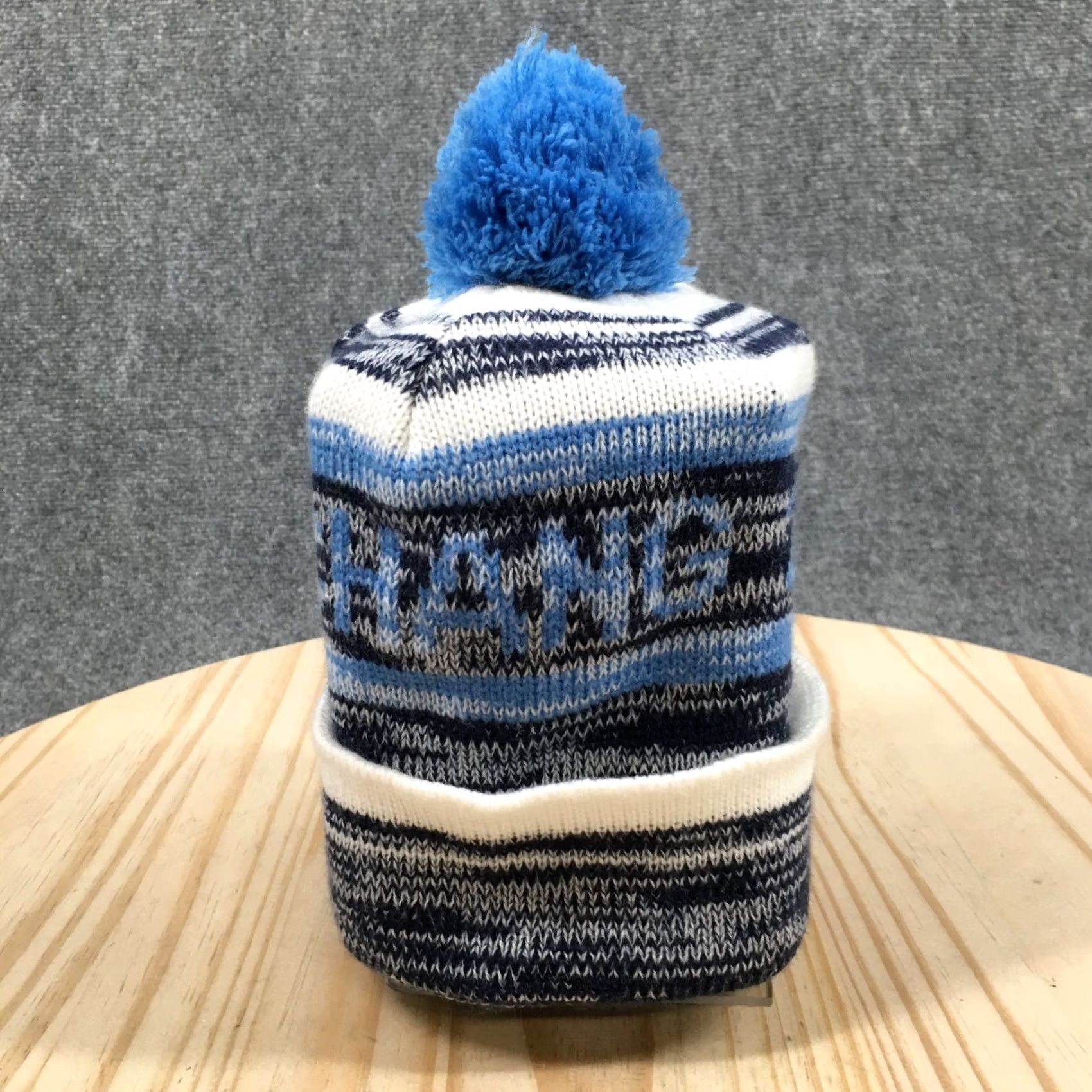 Vintage 2018 Pyeongchang Olympics USA Beanie Mens OS Blue White Pom Pom Knit Winter Hat Size ONE SIZE - 5 Thumbnail