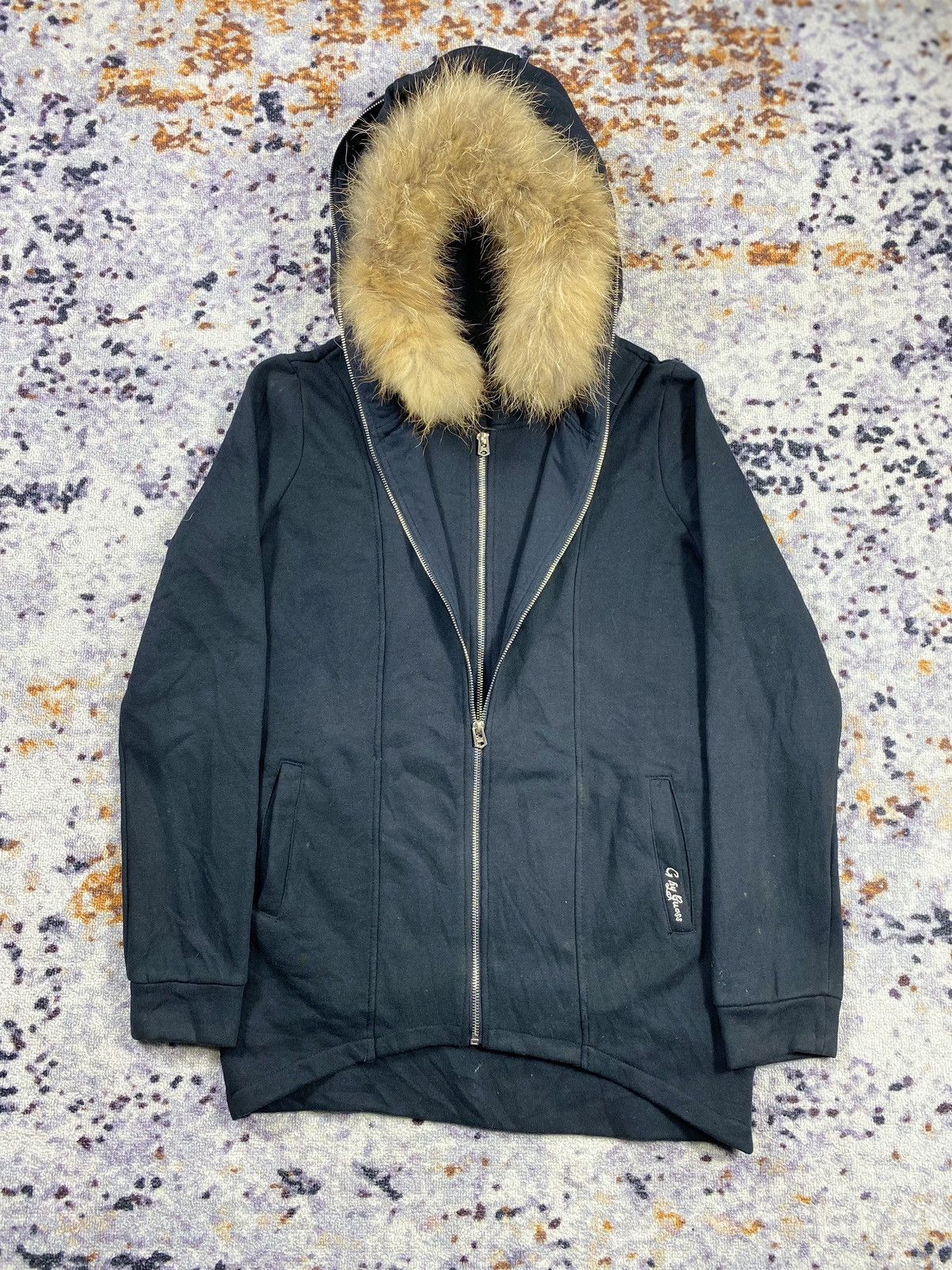 Japanese Brand Double Layer Fur Zip Hoodie Black LGB style Size US S / EU 44-46 / 1 - 1 Thumbnail