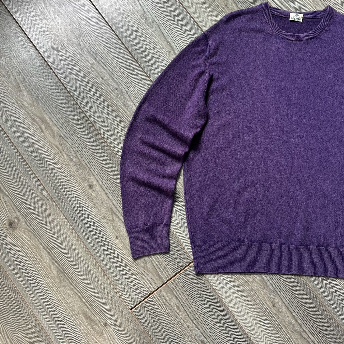 Luigi Borrelli Borrelli Napoli 100% Cashmere Purple Garment Dyed Sweater Size US XL / EU 56 / 4 - 11 Thumbnail