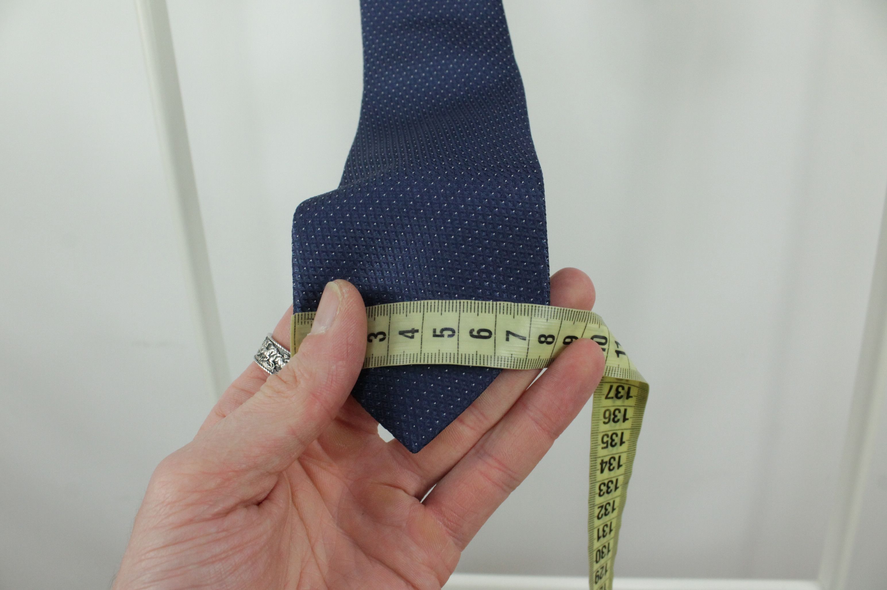 Giorgio Armani Giorgio Armani Textured Blue Silk Tie Size ONE SIZE - 7 Thumbnail