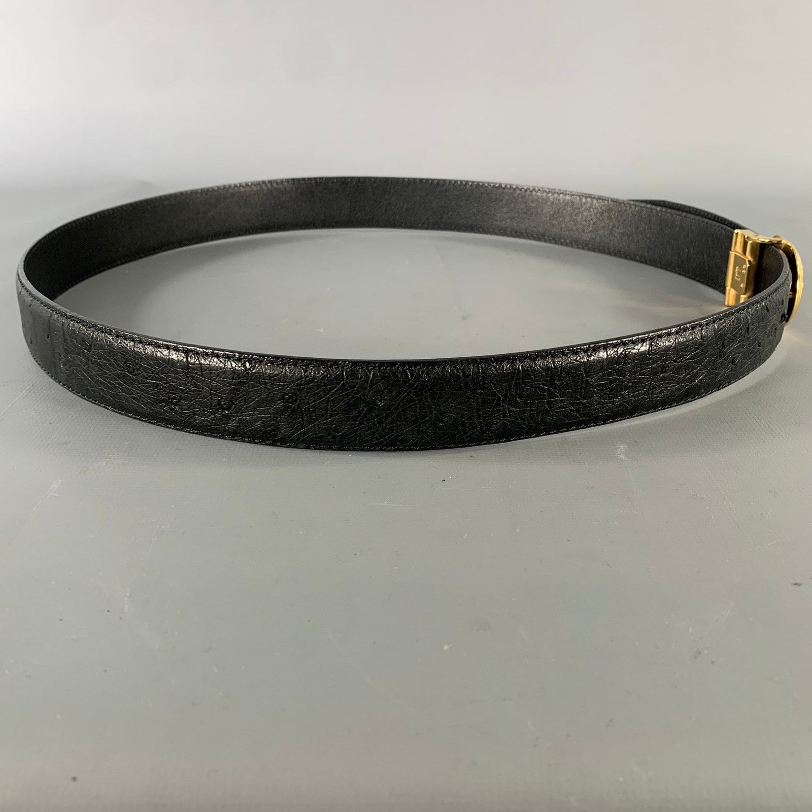 Other DUNHILL Size 36 Black Gold Leather Belt Size 36 - 3 Thumbnail