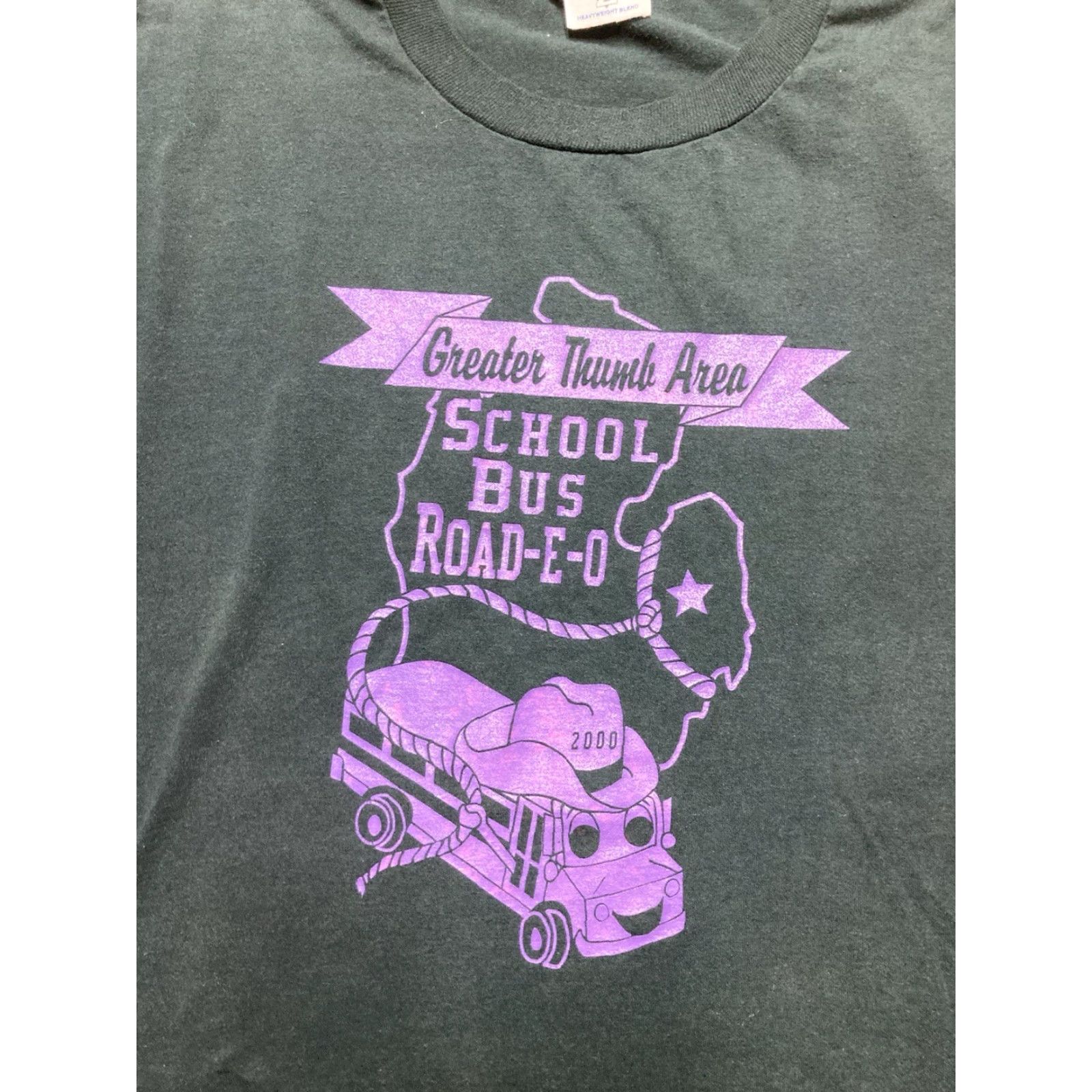 Jerzees VINTAGE Jerzees T-Shirt Michigan School Bus Rodeo Black 2XL Mens Shirt Graphic Size US XXL / EU 58 / 5 - 2 Thumbnail