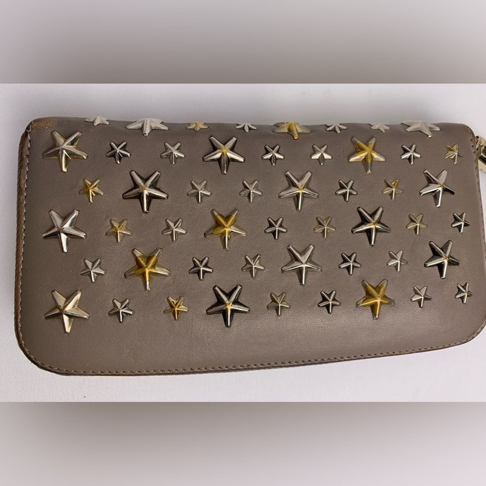 Jimmy Choo Jimmy Choo Filipe Star-Studded Brown Leather Zip Long Wallet Size ONE SIZE - 11 Thumbnail