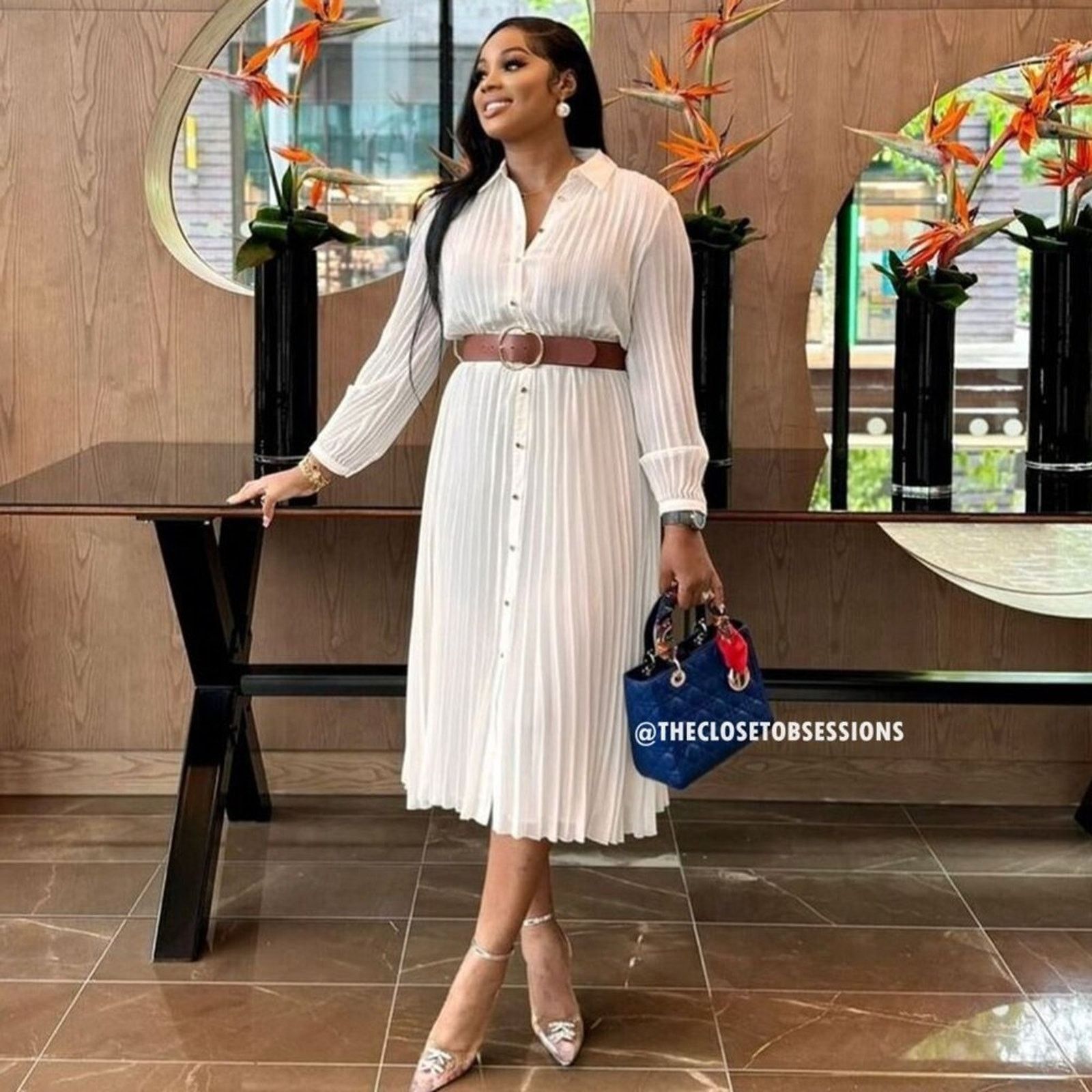 Zara ZARA Pleated Midi Dress Size L / US 10 / IT 46 - 1 Thumbnail
