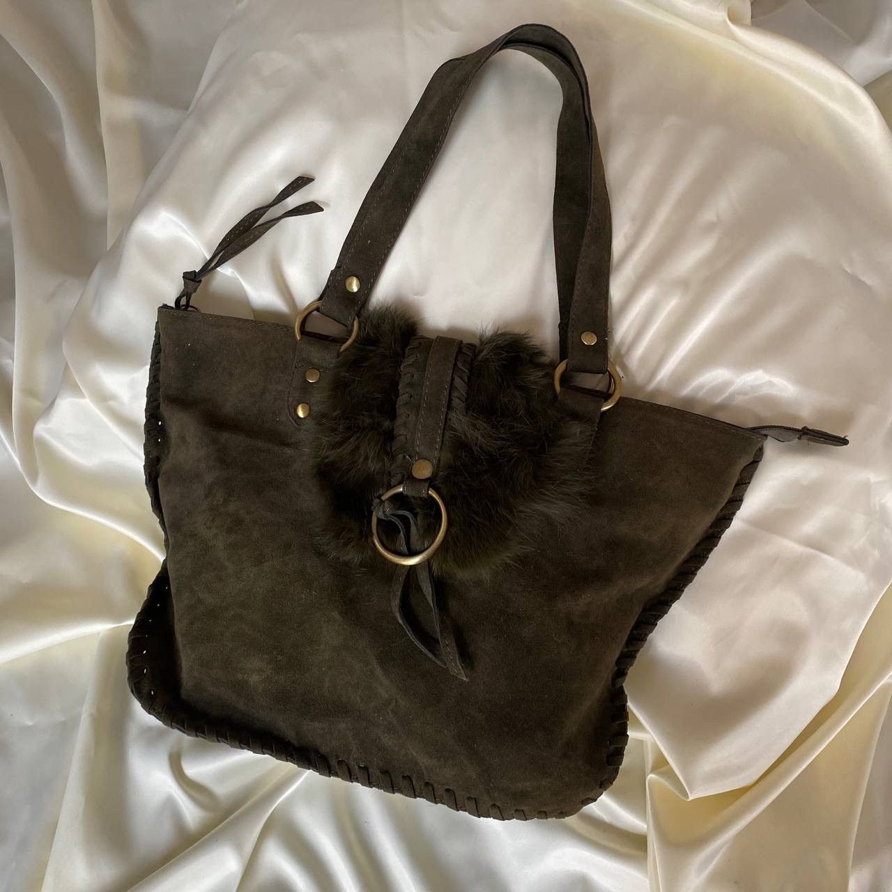 Vintage Vintage green suede shoulder bag Size ONE SIZE - 1 Thumbnail