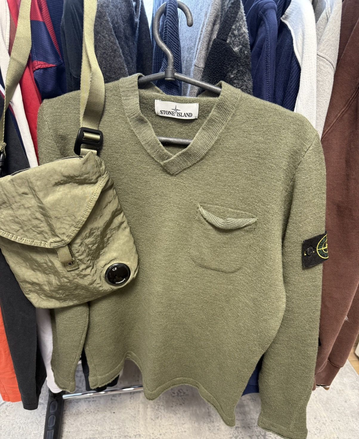 Vintage STONE ISLAND GREEN KNIT SWEATER WITH PATCH LOGO STYLE Size US M / EU 48-50 / 2 - 2 Thumbnail