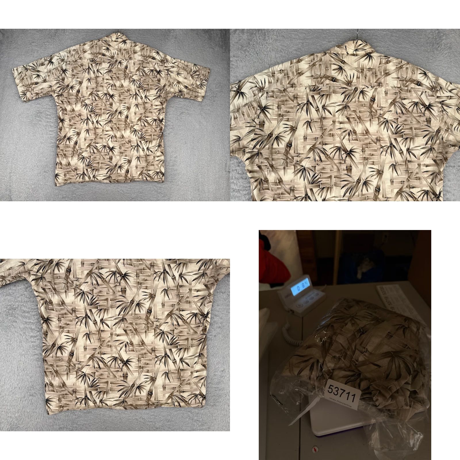 Vintage Half Moon Bay Shirt Mens 2XL Beige Floral Button Up Hawaiian Cotton Short Sleeve Button-Up Size US XXL / EU 58 / 5 - 9 Thumbnail