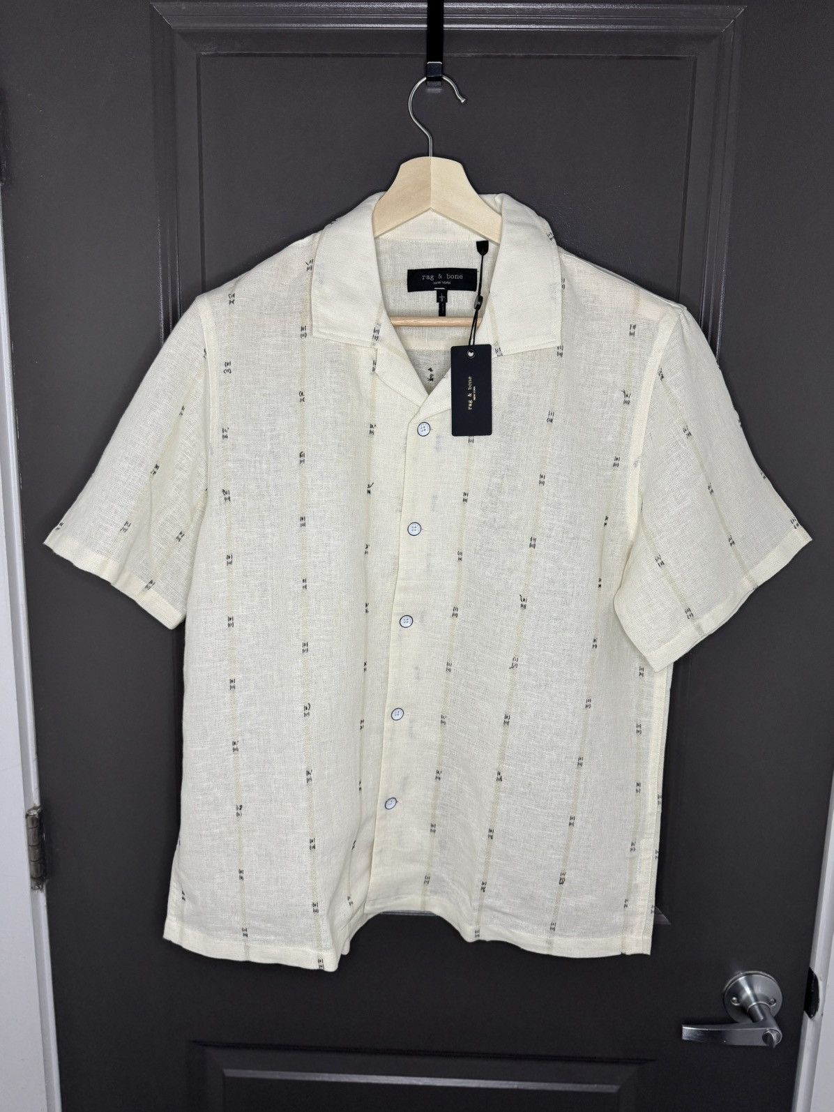 Rag & Bone Rag & Bone Avery Embroidered Camp Shirt | Gulf Remi Stripe Size US L / EU 52-54 / 3 - 7 Thumbnail