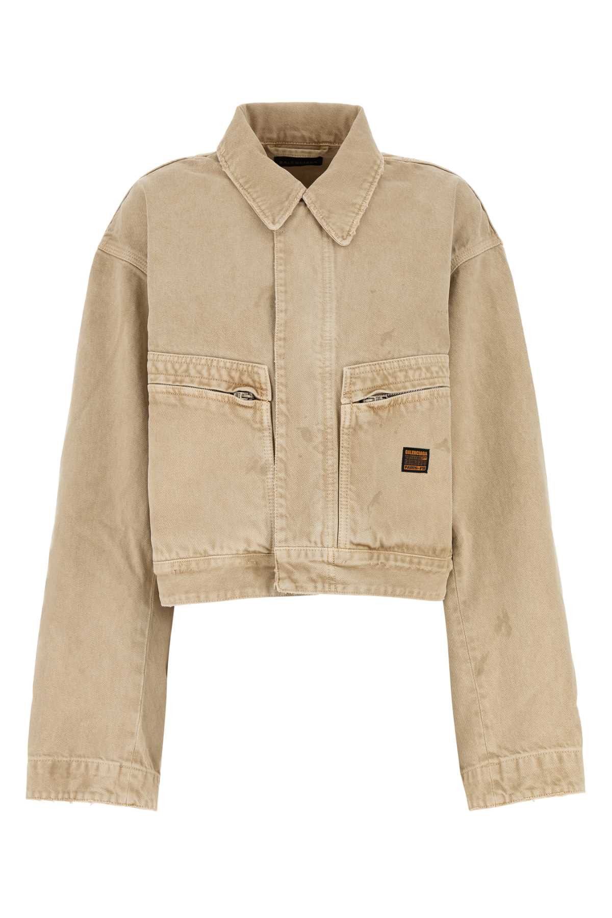 Balenciaga Beige Denim Jacket Size M / US 6-8 / IT 42-44 - 1 Thumbnail