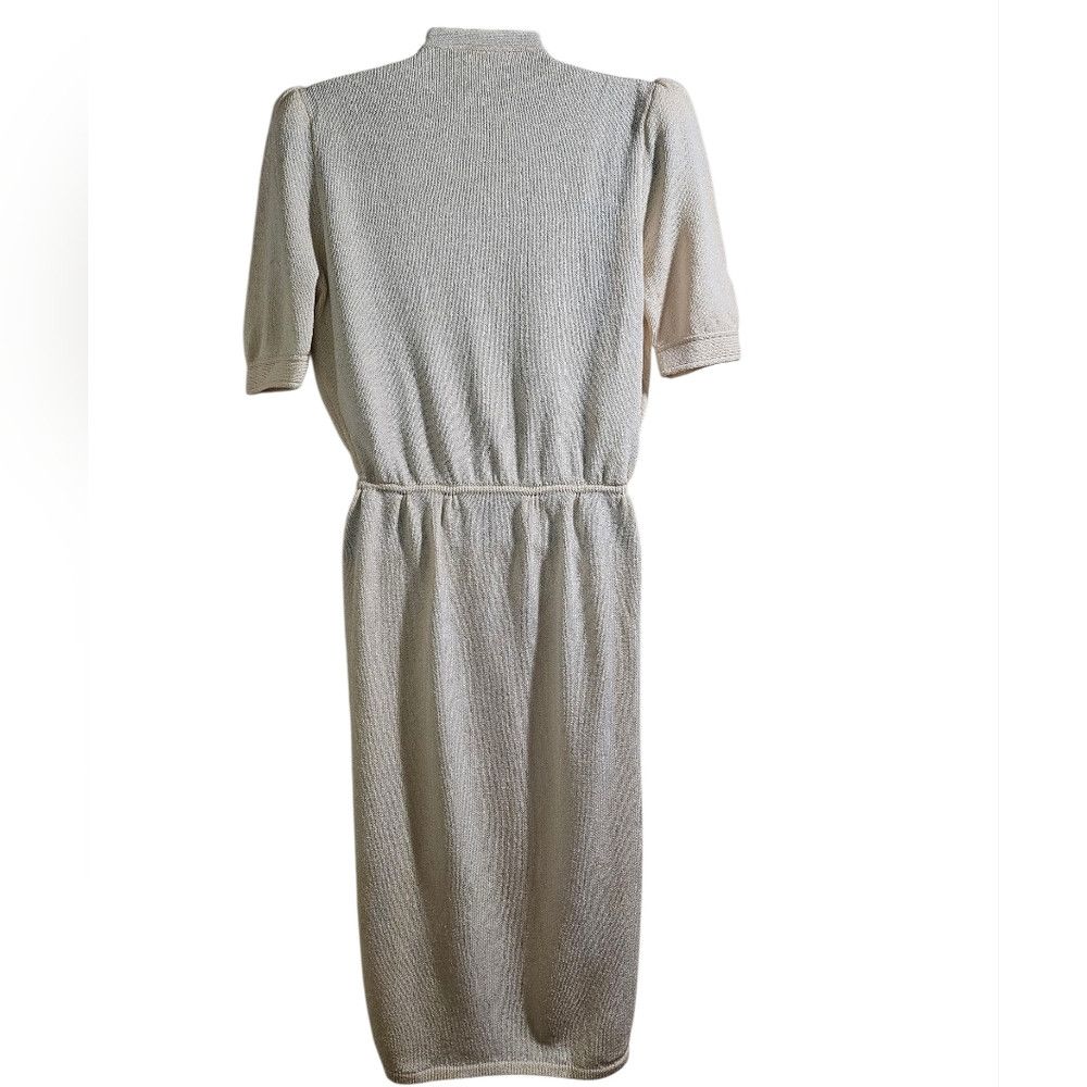St. John Vintage 1960s St. John Cream Sweater Knit Dress W Belt 6 Size M / US 6-8 / IT 42-44 - 2 Thumbnail