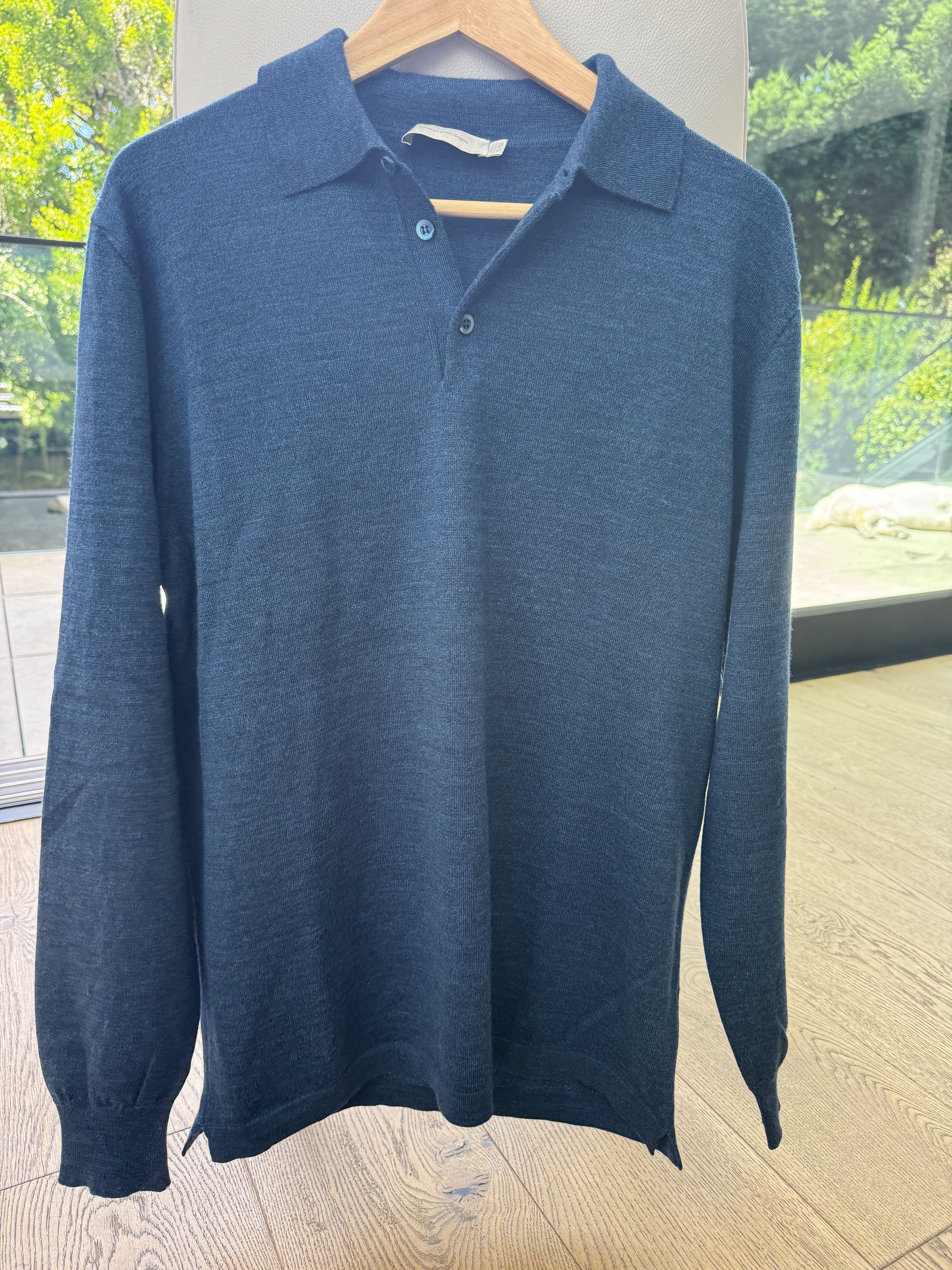 Ermenegildo Zegna Ermenegildo Zegna Men's Polo 100% Lana Wool Size US L / EU 52-54 / 3 - 2 Thumbnail