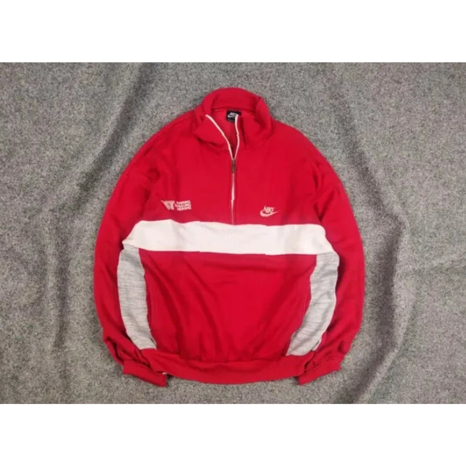 Nike VINTAGE Nike Oregon USA TST Red Pullover Zip Sweatshirt Shirt Mens L Red 80s USA Nike Sportswear Sweatshirt Size US L / EU 52-54 / 3 - 2 Thumbnail