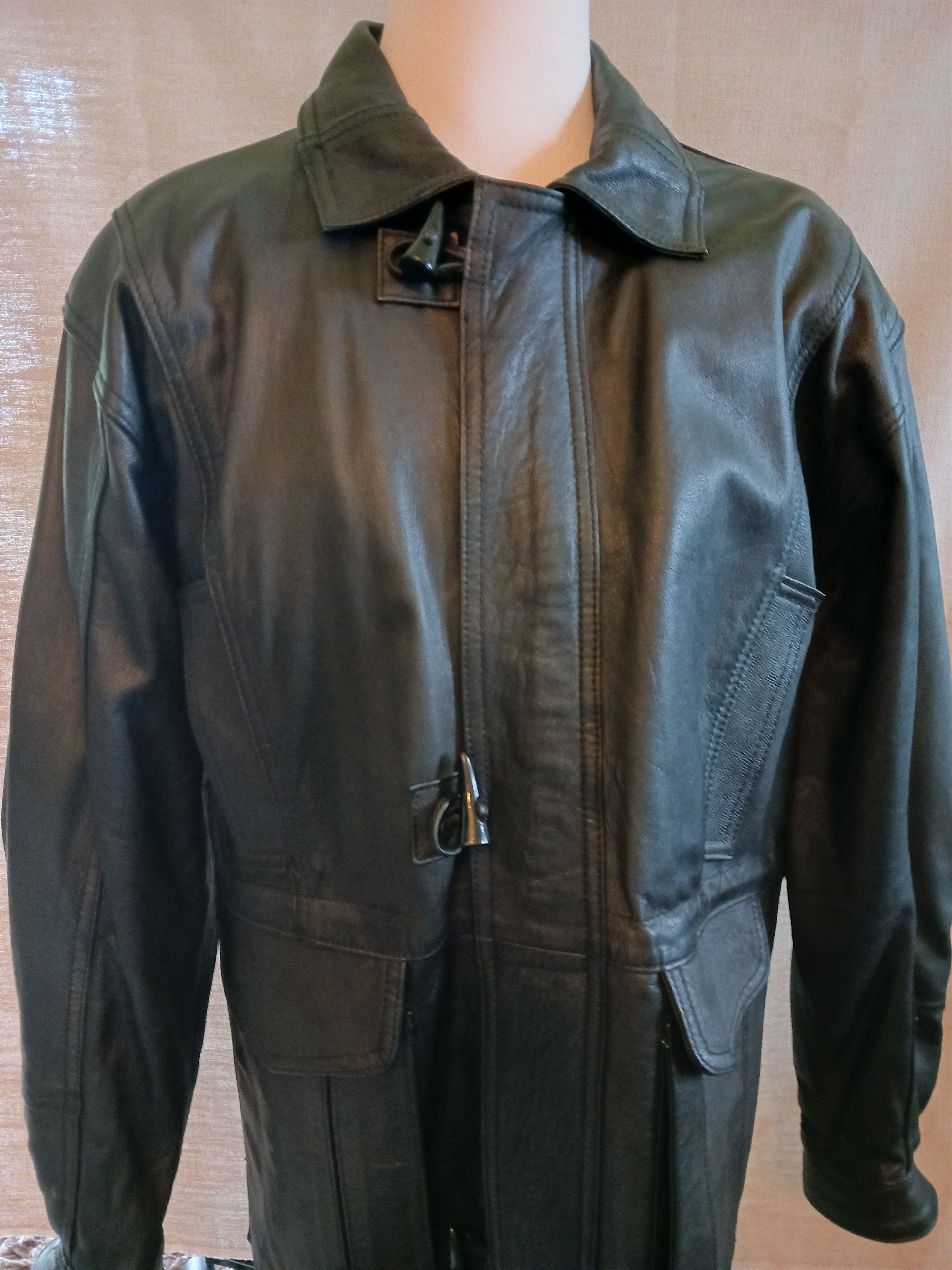 Vintage Vintage 90's Pop's Leather Jacket Size US L / EU 52-54 / 3 - 1 Thumbnail