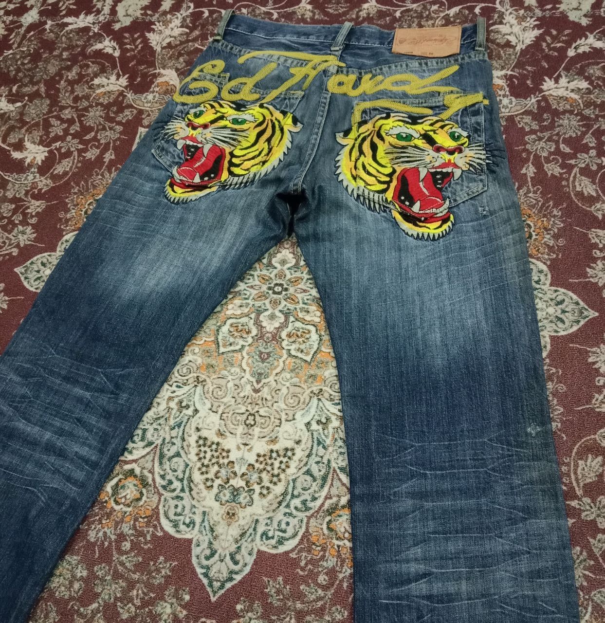 Ed Hardy Vintage Ed Hardy Tiger Embroidered Jeans Lot 2009 Size US 29 - 11 Thumbnail