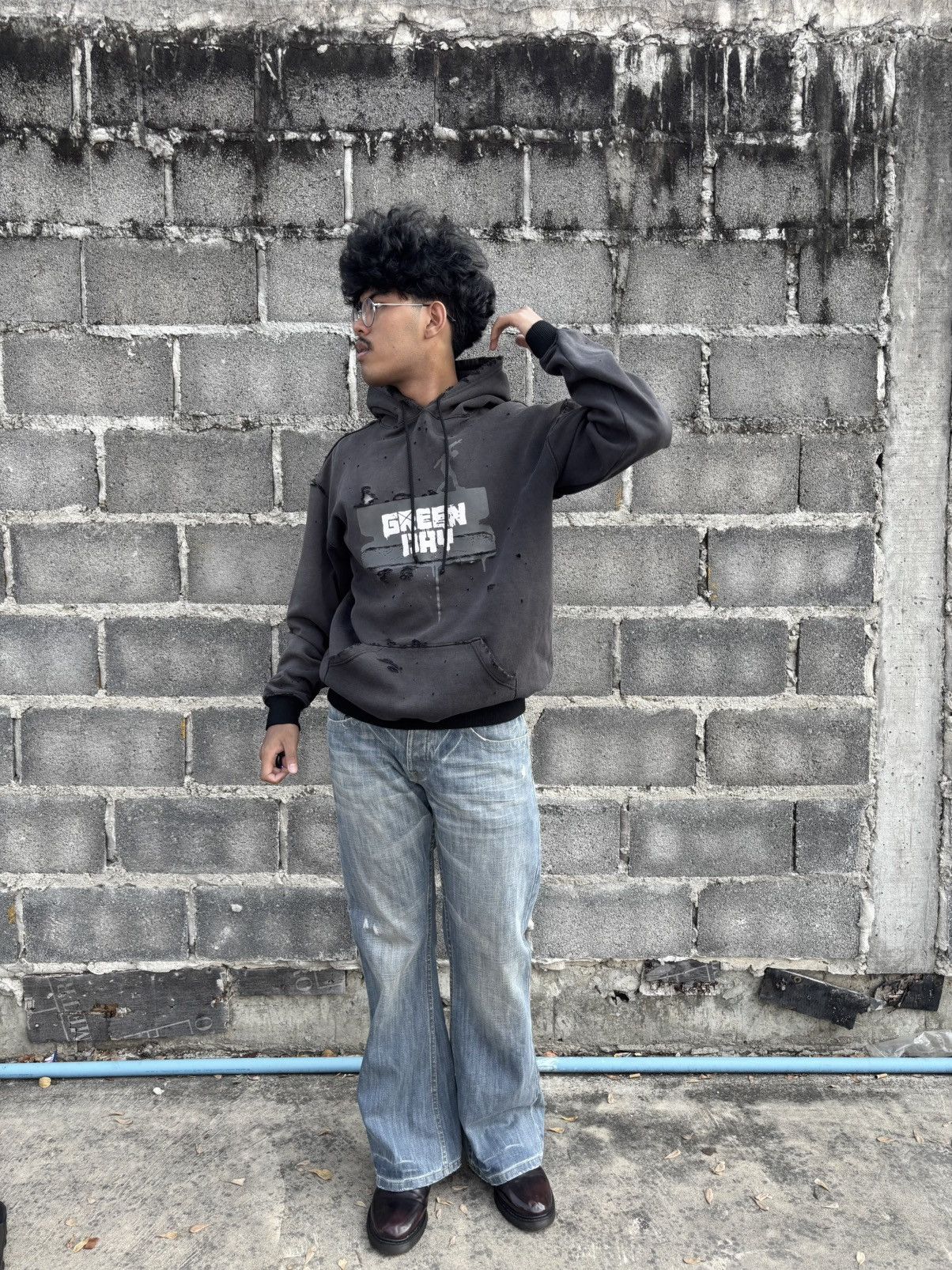 Vintage Faded Thrashed Green Day Bootleg Hoodie Size US XL / EU 56 / 4 - 4 Thumbnail