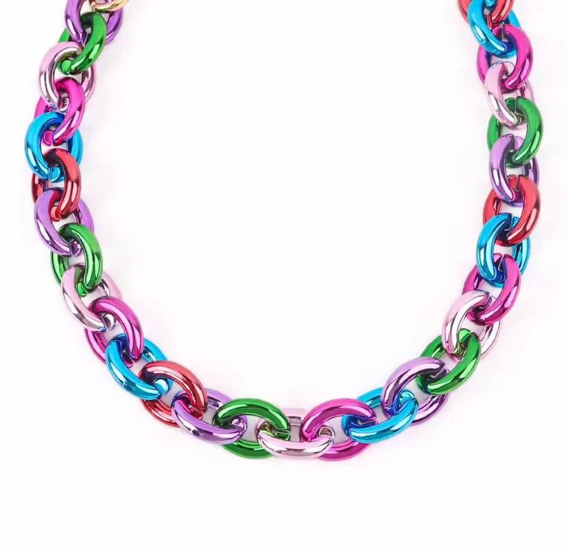 Other Y2K Colorful Acrylic Chain Choker Necklace Size ONE SIZE - 2 Thumbnail