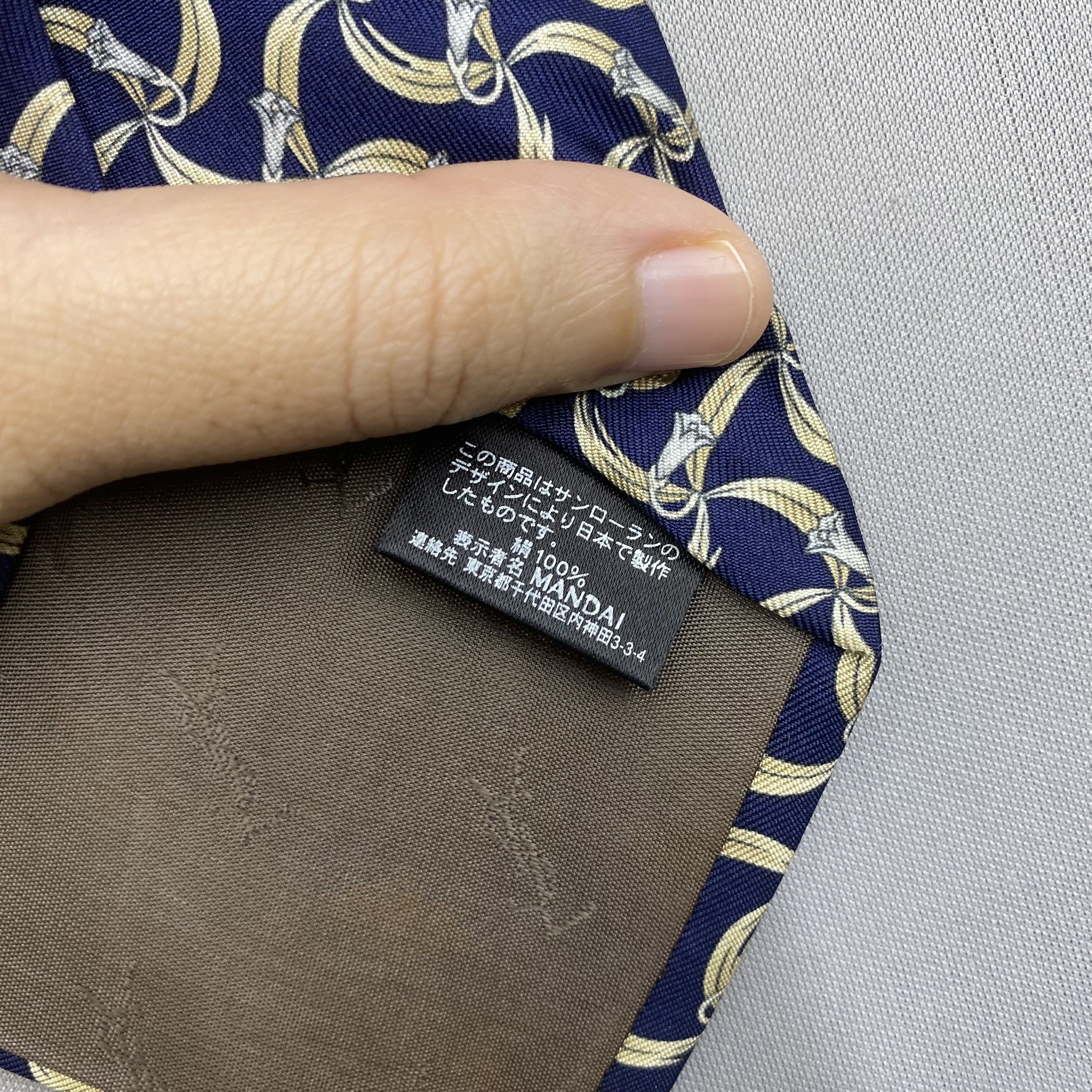 Japanese Brand Vintage Yves Saint Laurent SILK Necktie Cravate Pure Silk Size ONE SIZE - 7 Thumbnail