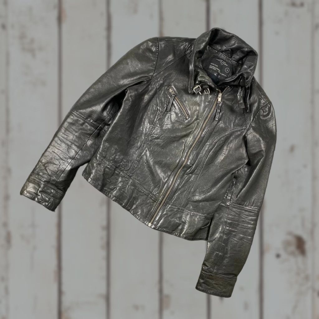 Allsaints VINTAGE AllSaints Belvedere Leather Jacket Women 14 Black Leather Jacket Zip Biker 14 Womens Size XL / US 12-14 / IT 48-50 - 1 Thumbnail