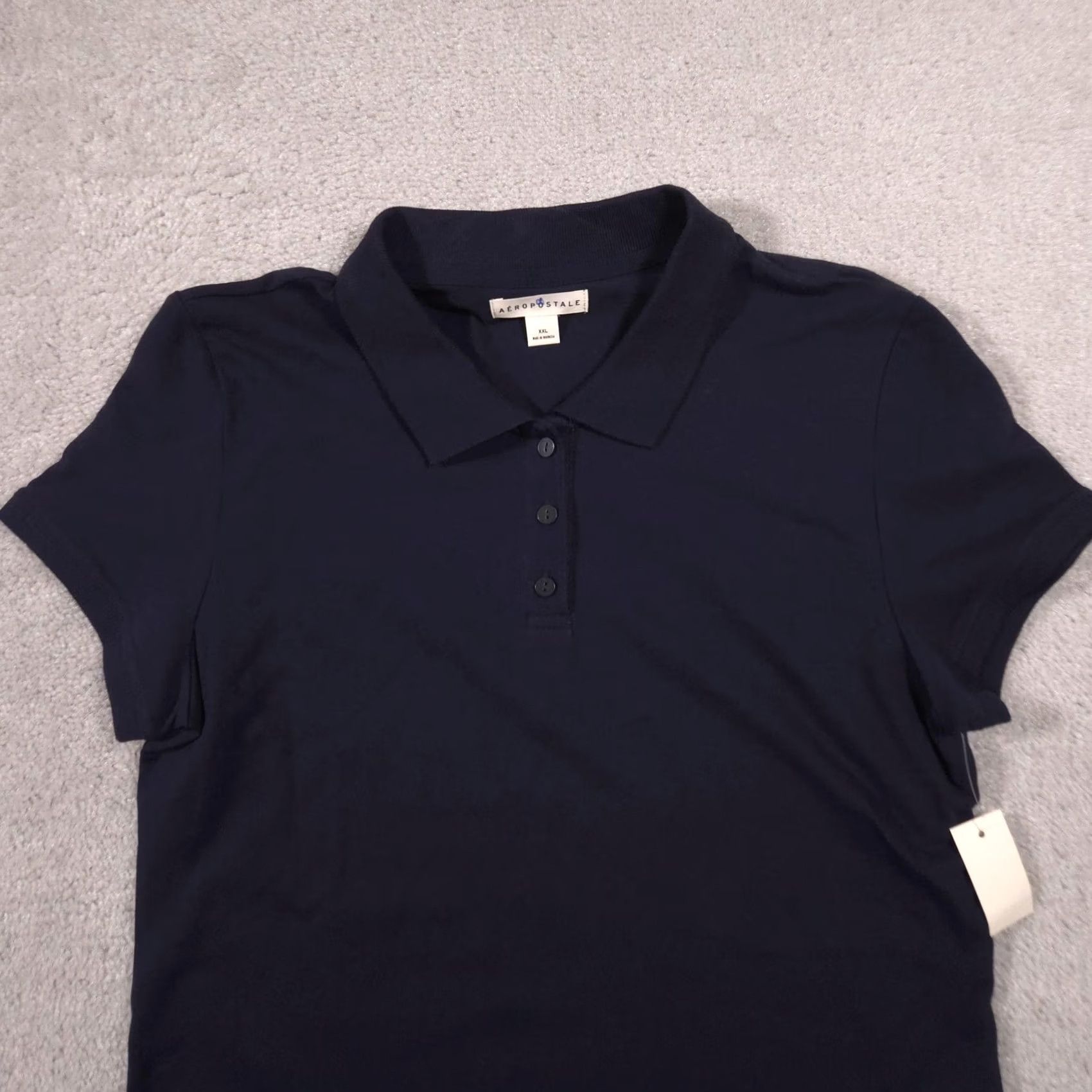 Aeropostale Aeropostale Polo Shirt XXL Blue Collared Short Sleeve Knit Top Cotton Junior Womens Boys? Vendor Size XXL / US 16-18 / IT 52-54 - 3 Thumbnail
