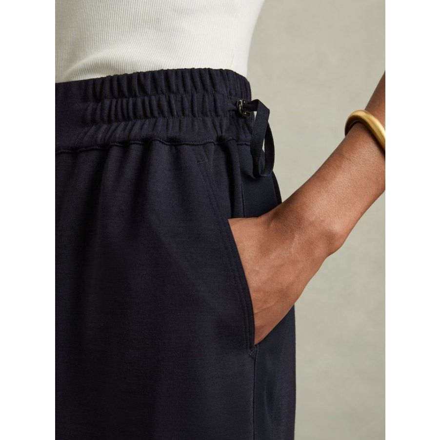 Reiss Reiss Women's Navy Wool-Blend Ruched Jersey Nora Midi Skirt Size 27" / US 4 / IT 40 - 4 Thumbnail