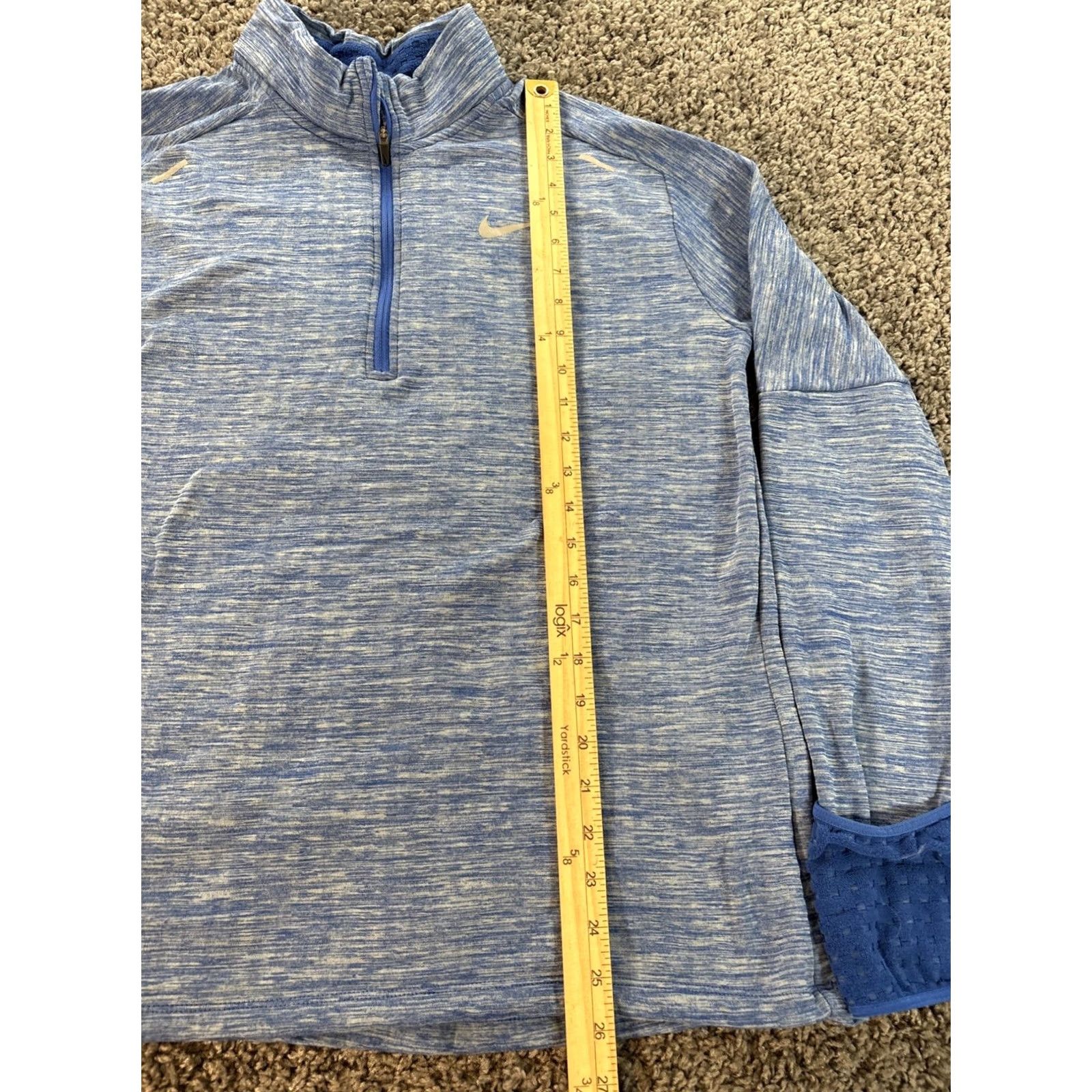 Nike Nike Running Therma-Sphere Jacket Mens L Blue 1/4 Zip Reflective Breathable All Seasons Sports Running Jacket Mens Size US L / EU 52-54 / 3 - 2 Thumbnail