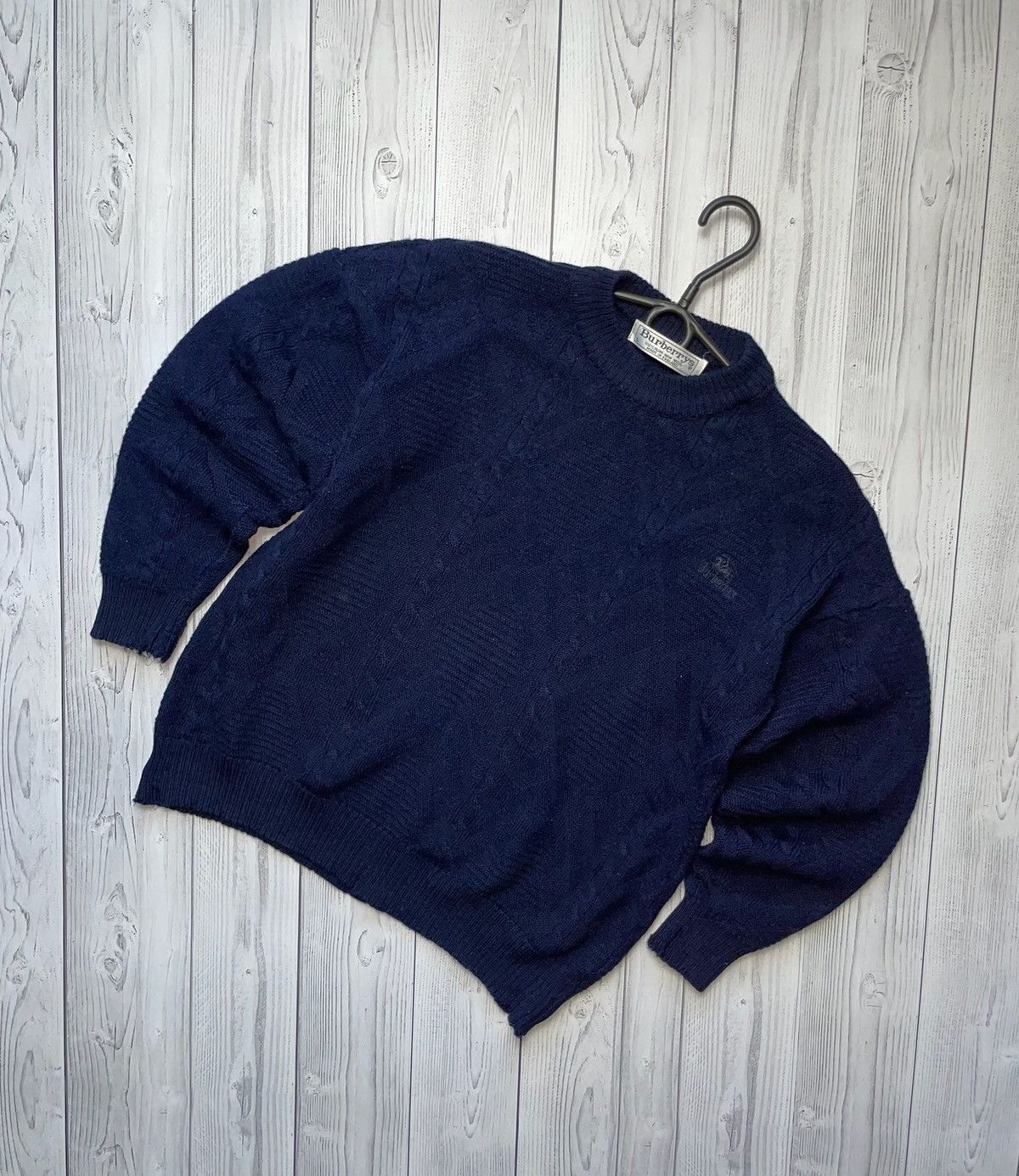 Burberry × Vintage Vintage Burberrys sweater size M-L navy rare logo Size US L / EU 52-54 / 3 - 1 Thumbnail
