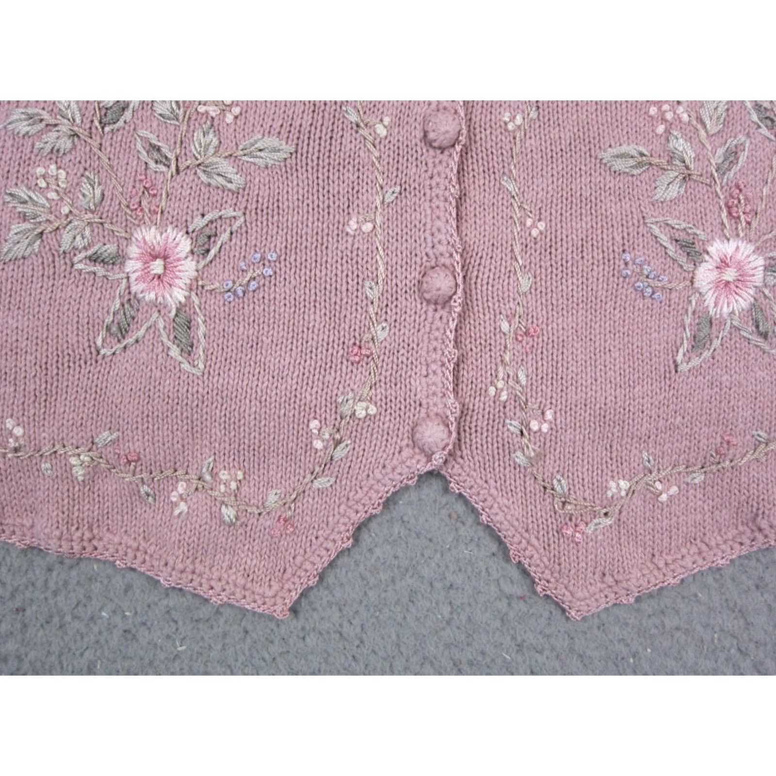 Vintage VINTAGE Willow Bay Cardigan Sweater Womens 2X Plus Pink Floral Knit Ladies 90s Size XXL / US 16-18 / IT 52-54 - 6 Thumbnail