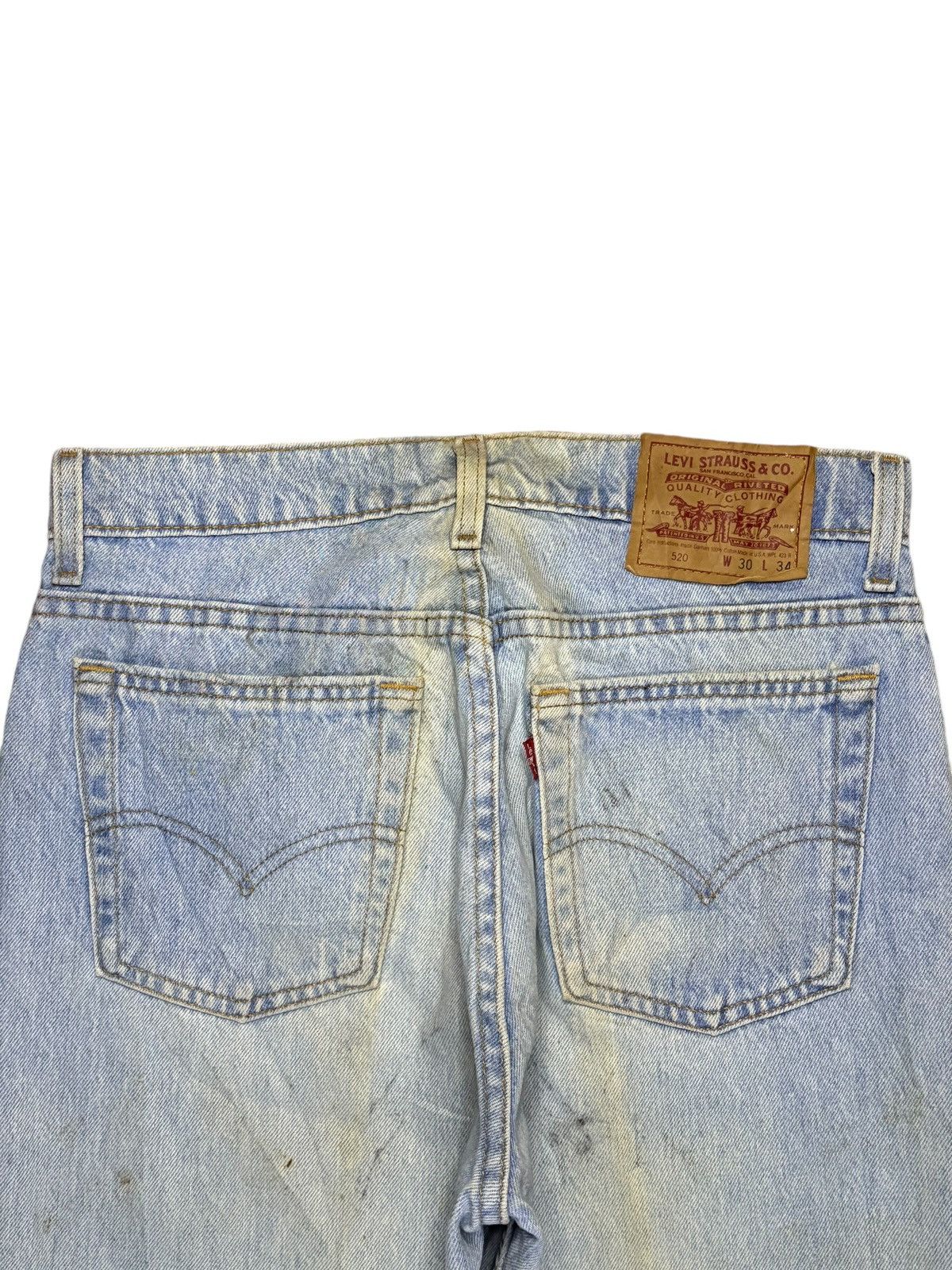 Levi's SALES🔥Vintage 90s Levis 520 Mud Wash Light Blue Baggy Jeans Size US 30 / EU 46 - 8 Thumbnail