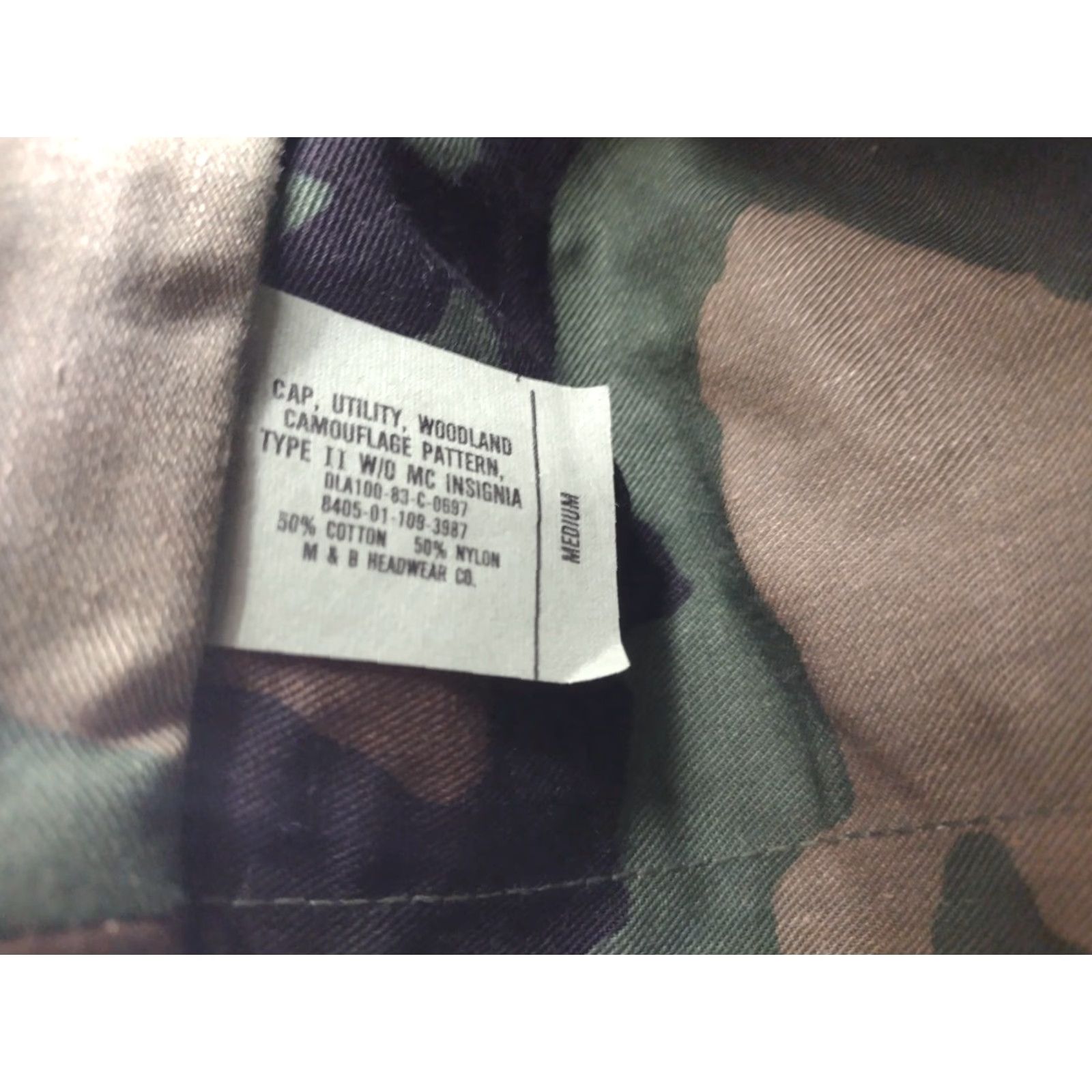 Vintage US Army Military Cap Utility Medium Woodland Shirt Men M Cotton Blend Army Cap Green US Army USA Size ONE SIZE - 6 Thumbnail